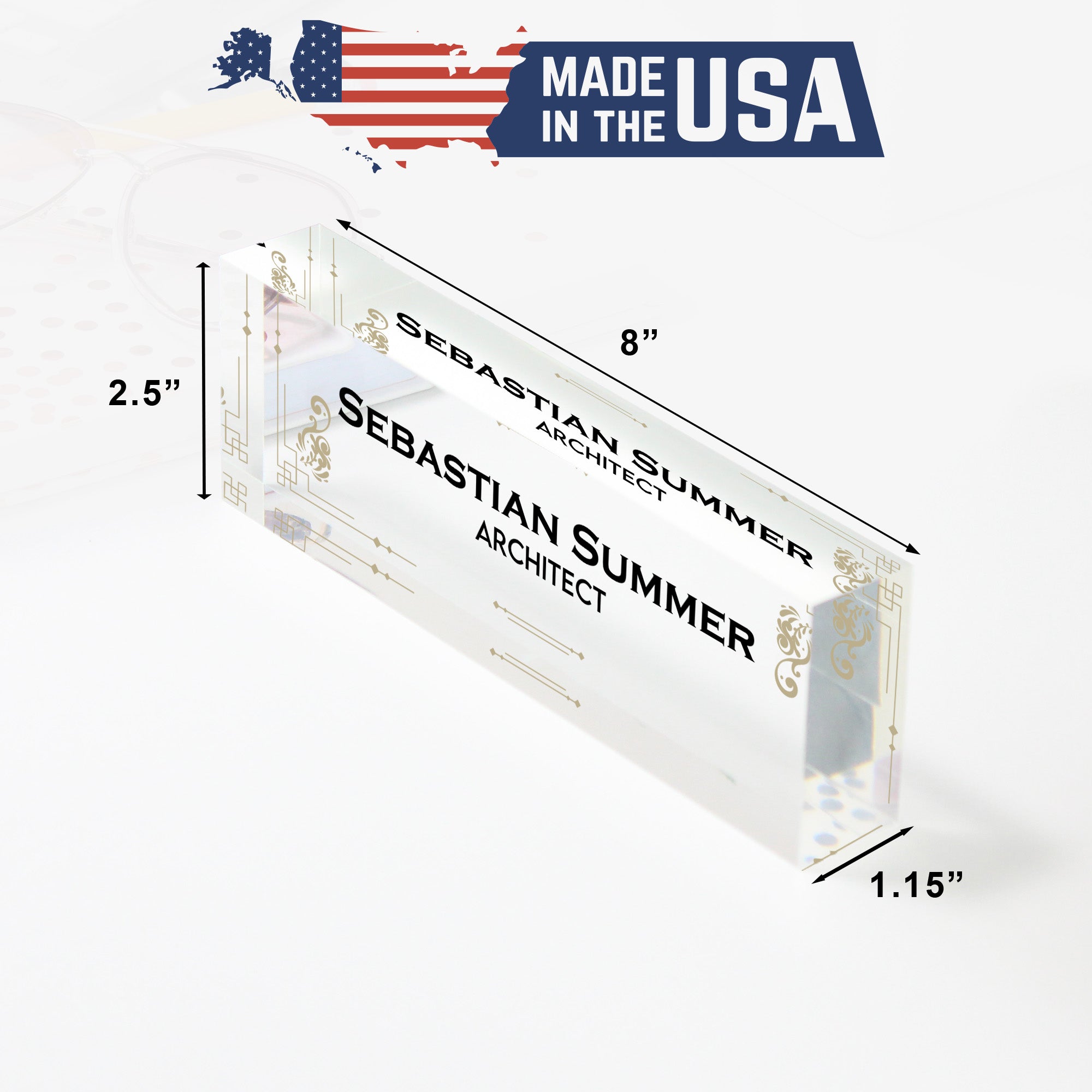 Personalized Acrylic Desk Name Plate - Custom Engraved Office Decor for Architects and Professionals - Image 10