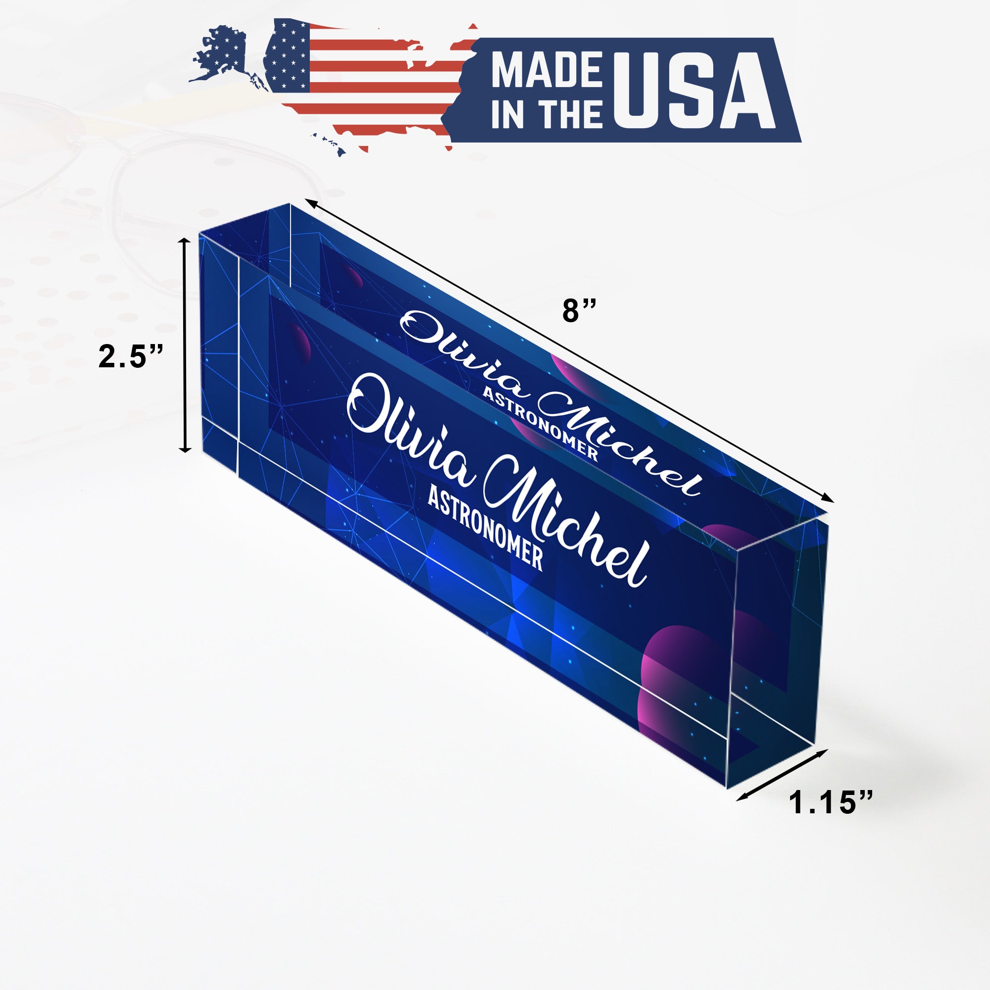 Personalized Acrylic Desk Block with Astronomical Design – Custom Name Plaque for Astronomy Enthusiasts and Unique Gift Givers - Image 10