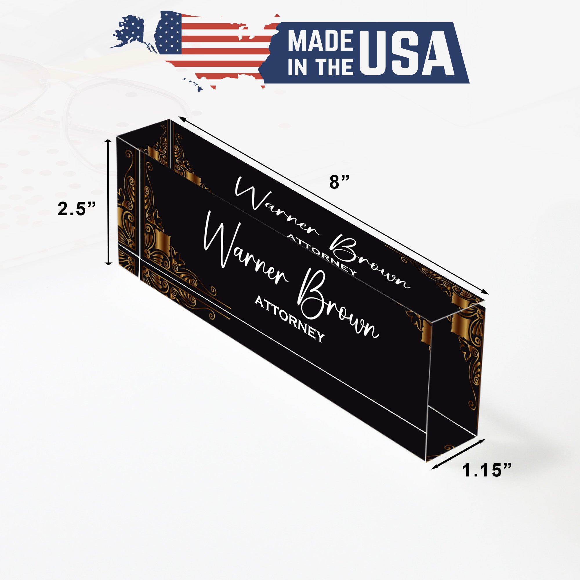 Personalized Elegant Acrylic Desk Block Name Plate for Attorneys – Customizable Office Decor Gift - Image 10