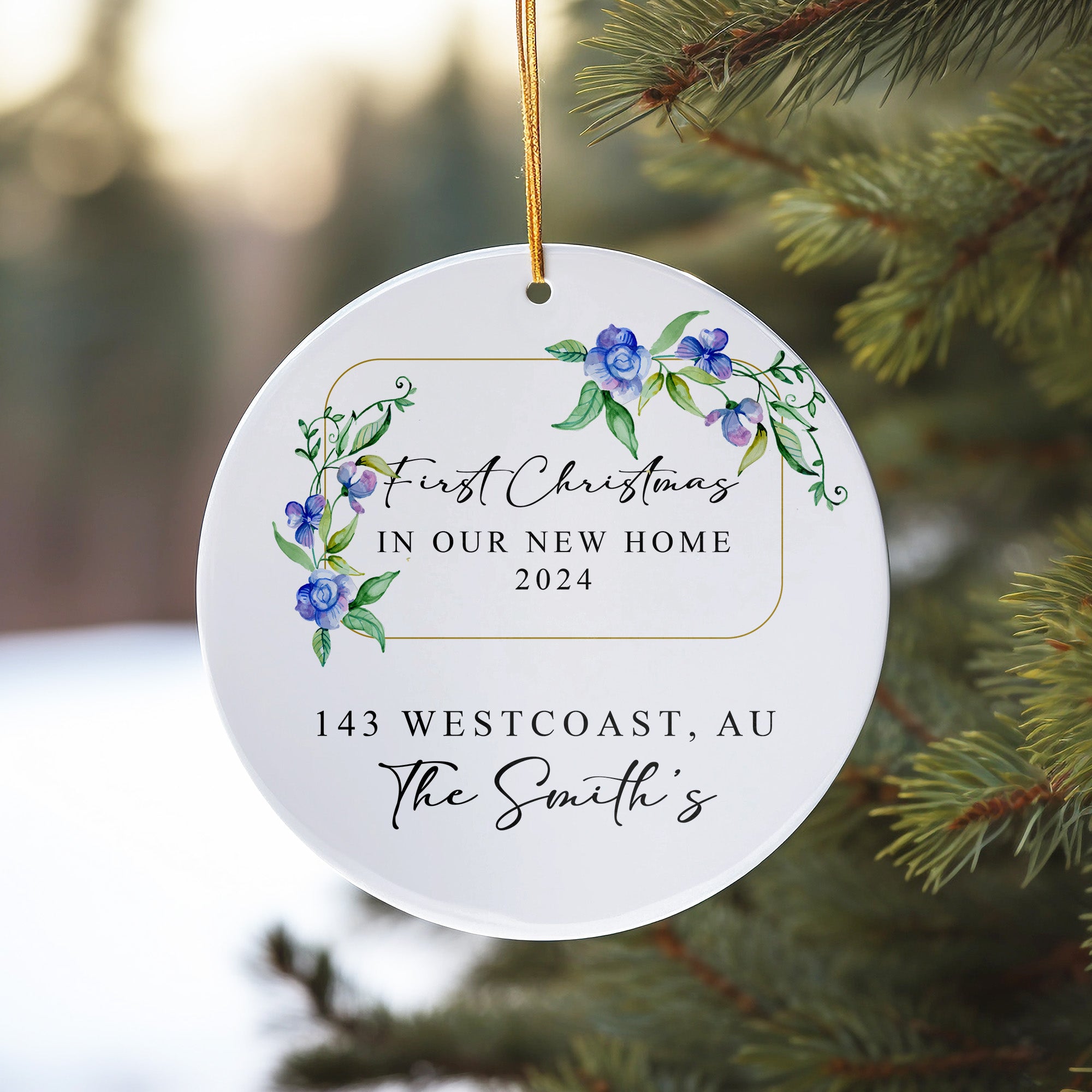 Personalized First Christmas in Our New Home Ornament 2024 - Custom Ceramic Keepsake for Families - Image 10