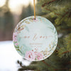 Personalized Floral Ceramic Ornament - Custom Wedding Keepsake with Elegant Floral Design - Perfect Valentine's Day Gift - Image 10