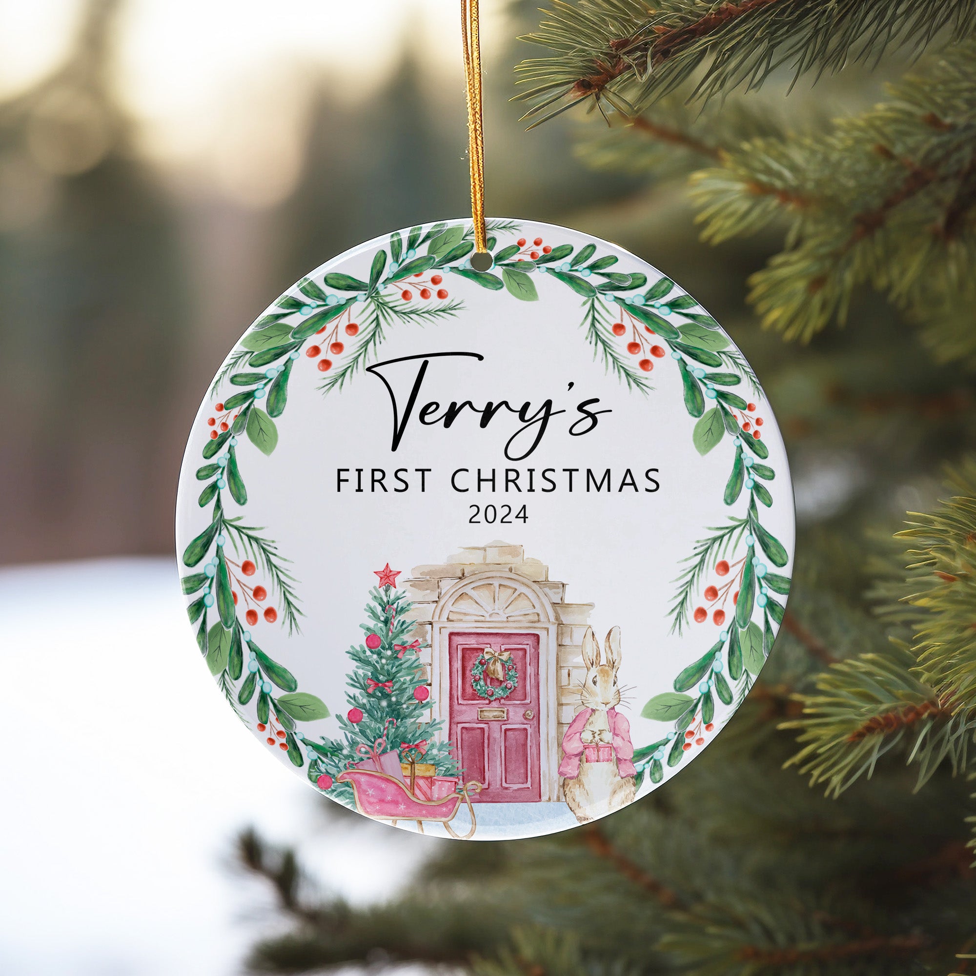 Personalized Ceramic Ornament - "First Christmas" 2024 | Handcrafted Holiday Keepsake for New Baby or Loved Ones - Image 10