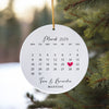 Personalized Ceramic Wedding Date Ornament - Custom Calendar Design with Gold Hanging Cord – Perfect Marriage Keepsake Gift - Image 10