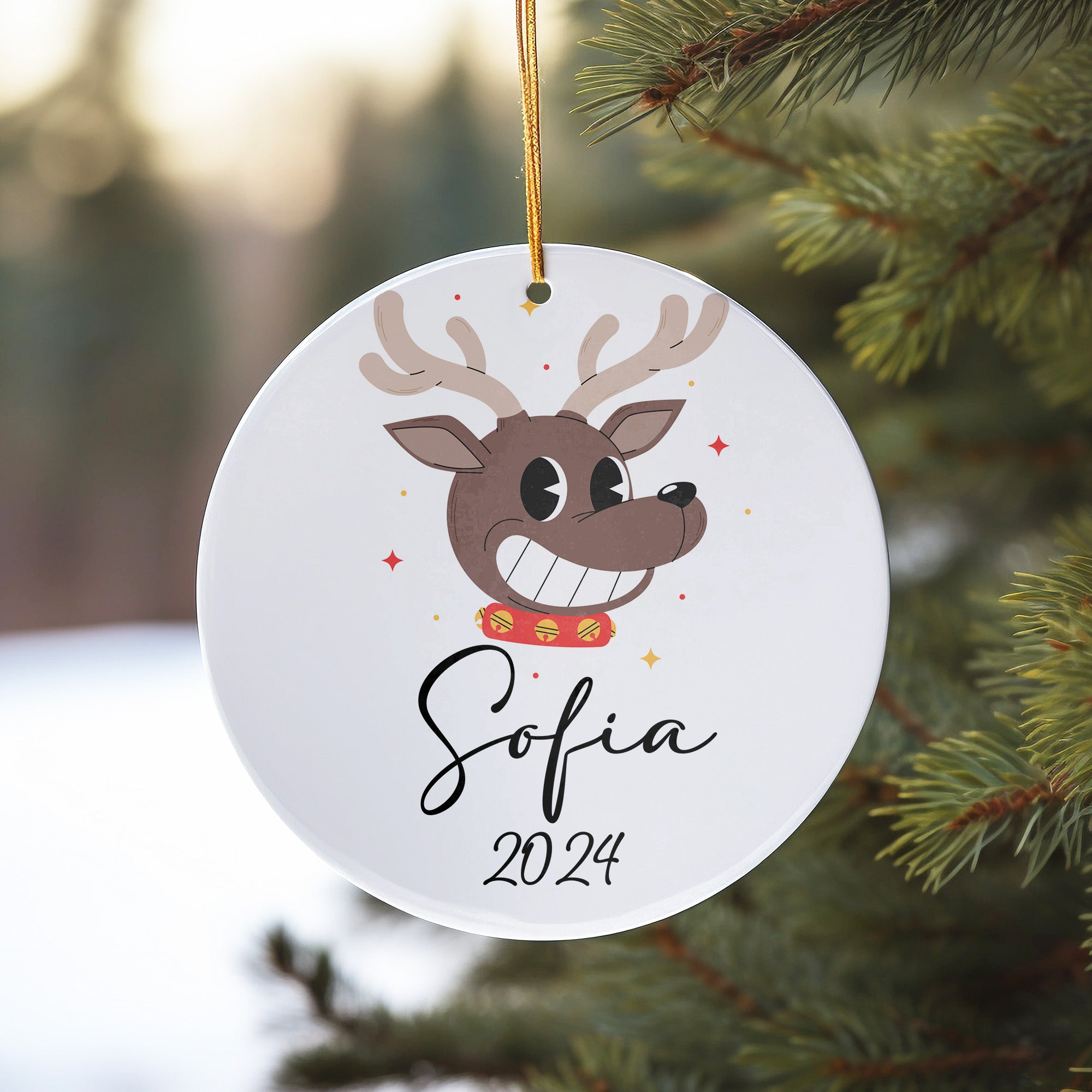 Personalized Reindeer Ceramic Ornament 2024 with Custom Name – Perfect Gift for Christmas and Holidays - Image 10
