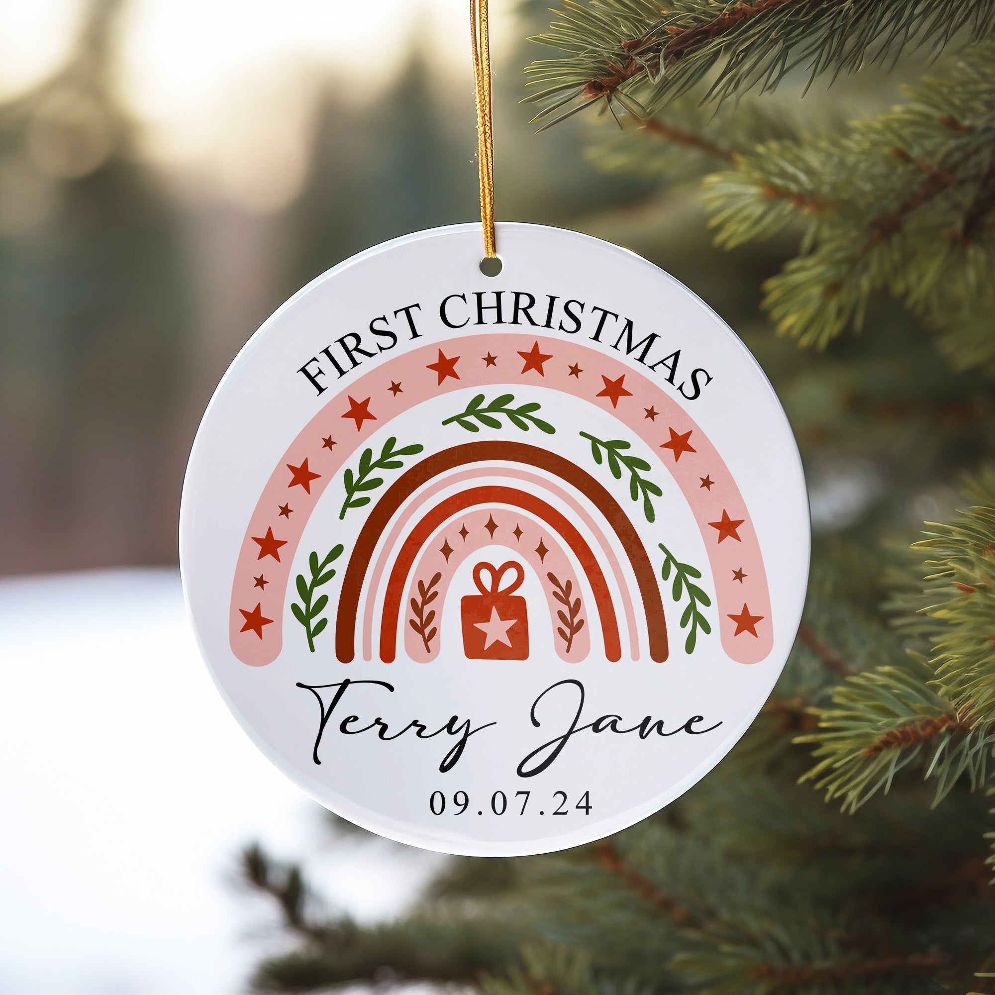 Personalized First Christmas Ceramic Ornament with Handcrafted Design - Perfect Baby Keepsake Gift - Image 10