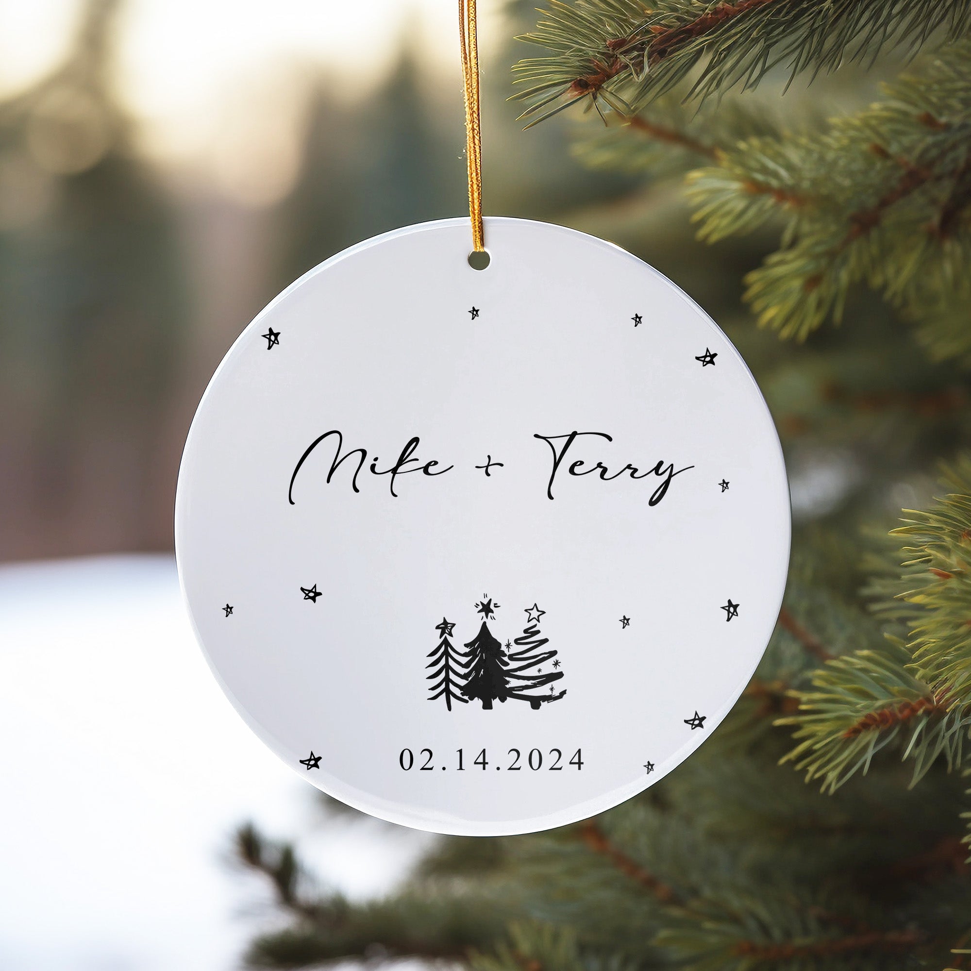 Personalized Ceramic Ornament with Custom Names and Date - Perfect for Celebrations, Anniversaries & Holidays - Image 10