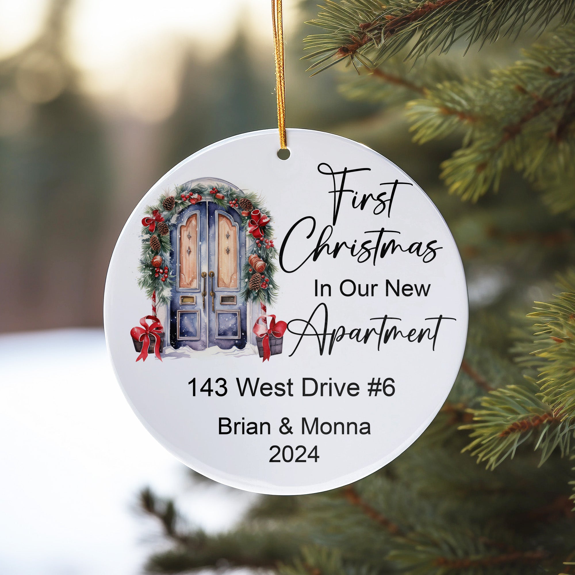 Personalized First Christmas in Our New Apartment Ornament – Custom Ceramic Keepsake for Couples, Family, Friends, or New Homeowners - Image 10