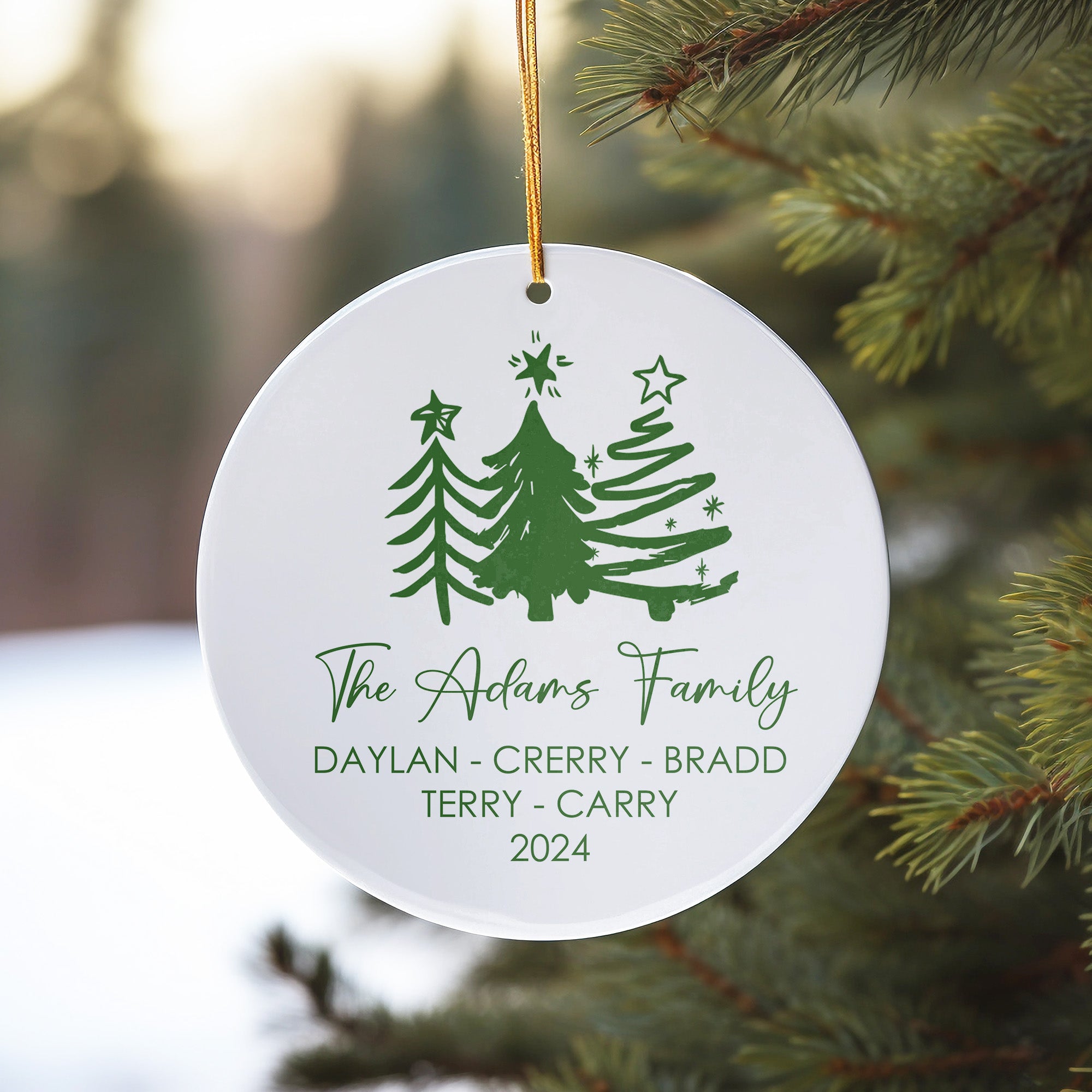 Personalized Ceramic Family Christmas Ornament - Custom Holiday Decoration with Names and Year - Perfect Keepsake Gift - Image 10