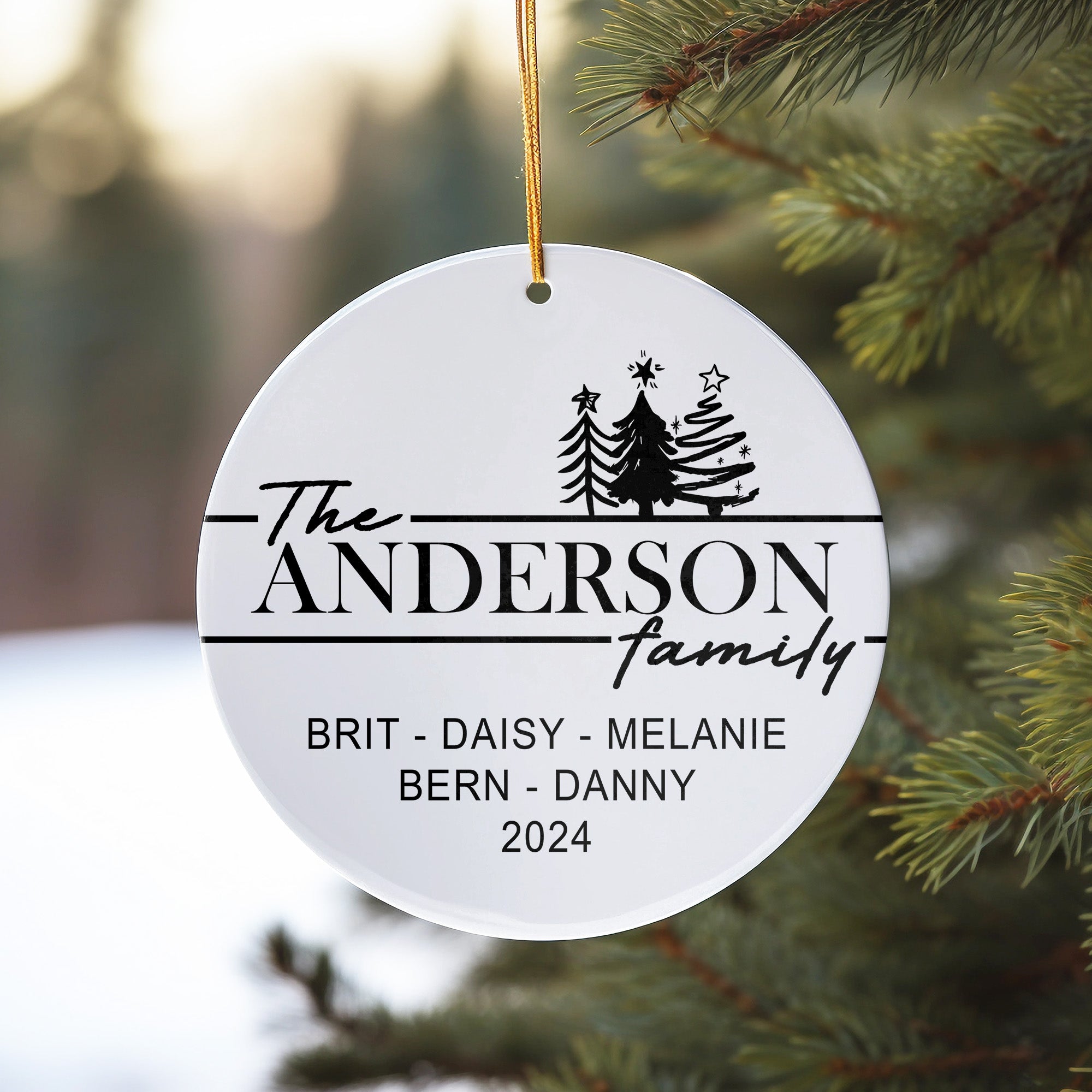 Personalized Family Christmas Ornament - Custom Ceramic Keepsake with 2024 Family Names and Holiday Design for Gift Giving - Image 10