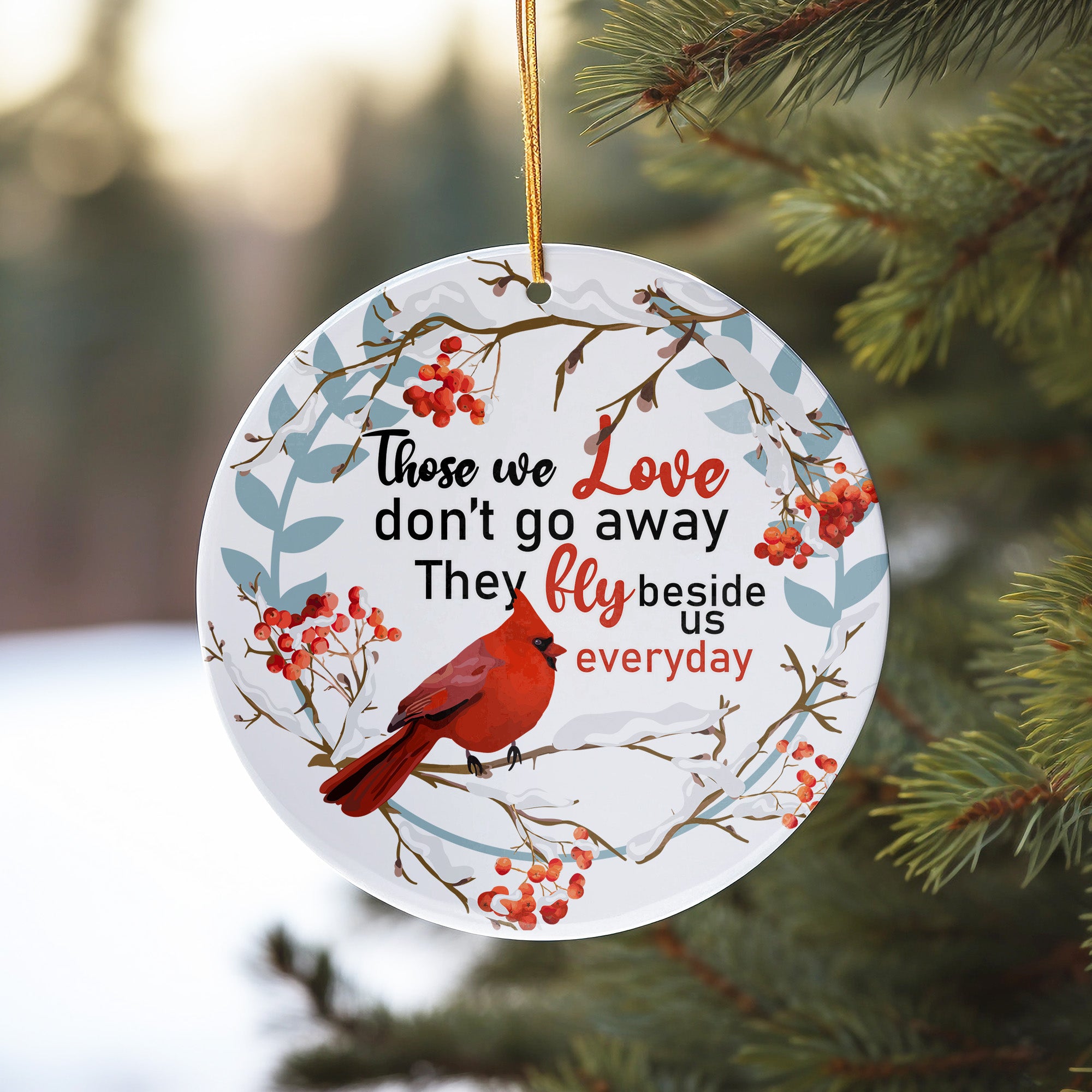 Personalized Memorial Cardinal Ceramic Ornament - Handcrafted Keepsake with Inspirational Quote for Gift-Giving - Image 10