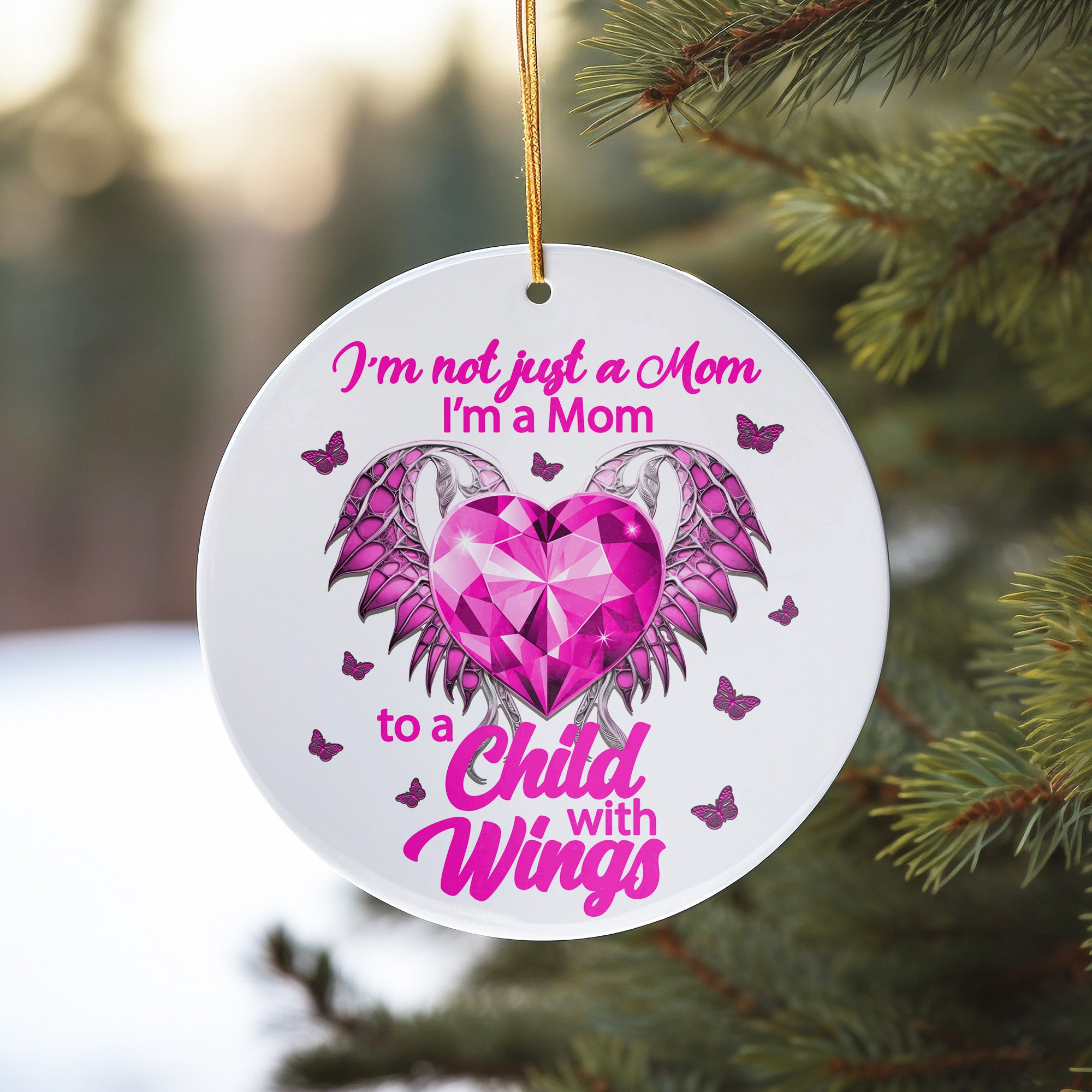 Beautiful Pink Heart Ceramic Ornament - Personalized Gift for Moms of Angel Babies - Handcrafted Keepsake with Winged Design - Image 10