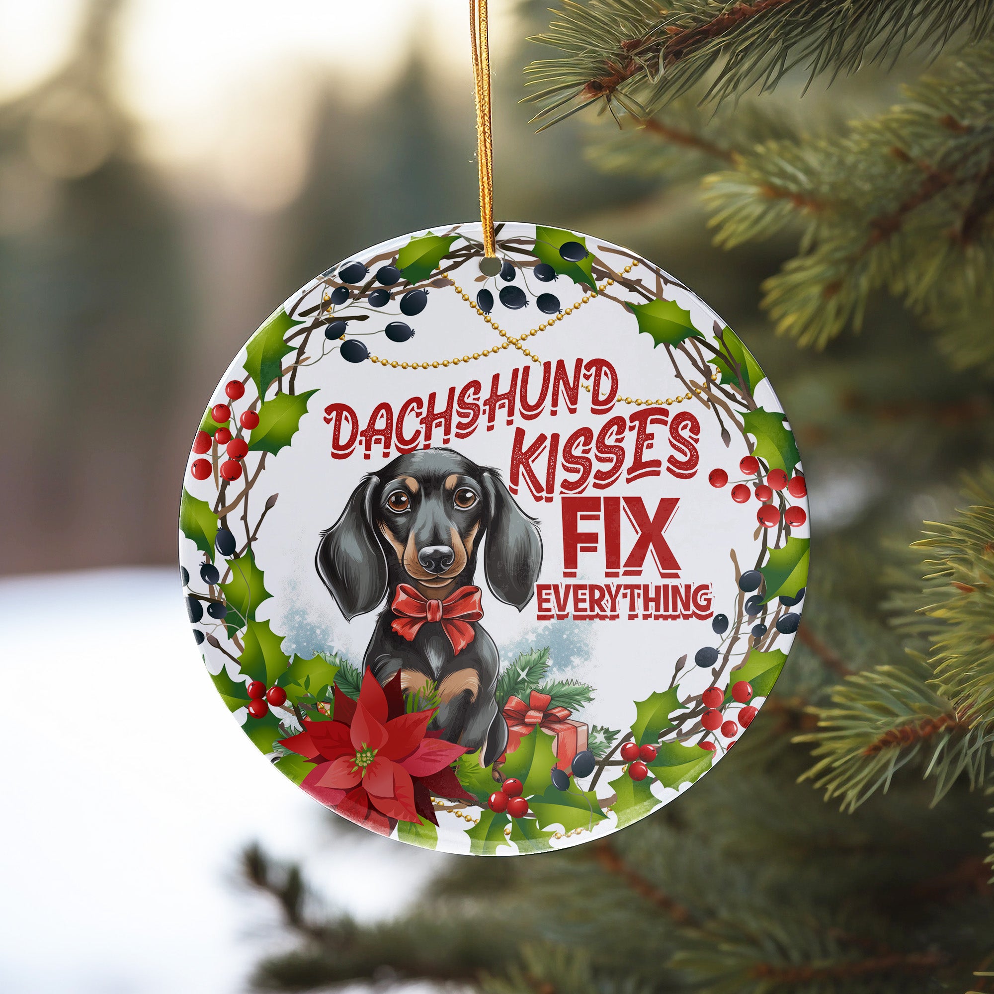 Personalized Dachshund Ceramic Ornament – Handmade Holiday Decoration with Festive Design & Customization Options for Perfect Gift Giving - Image 10