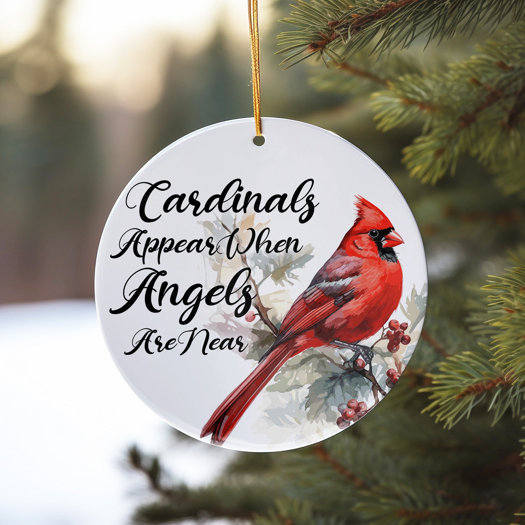 Personalized Cardinal Christmas Ornament - Handmade Ceramic Keepsake with Angel Quote for Heartfelt Gift-Giving - Image 10