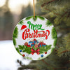 Personalized Merry Christmas Ceramic Ornament – Handcrafted Holiday Decor with Gift Imagery and Customization Options - Image 10