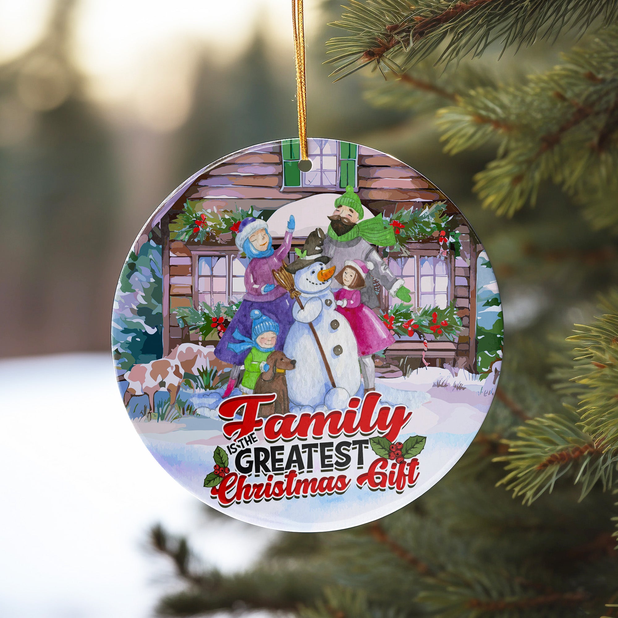 Personalized Family Christmas Ornament - Handcrafted Ceramic Keepsake with Heartwarming Snowman Design - Image 10