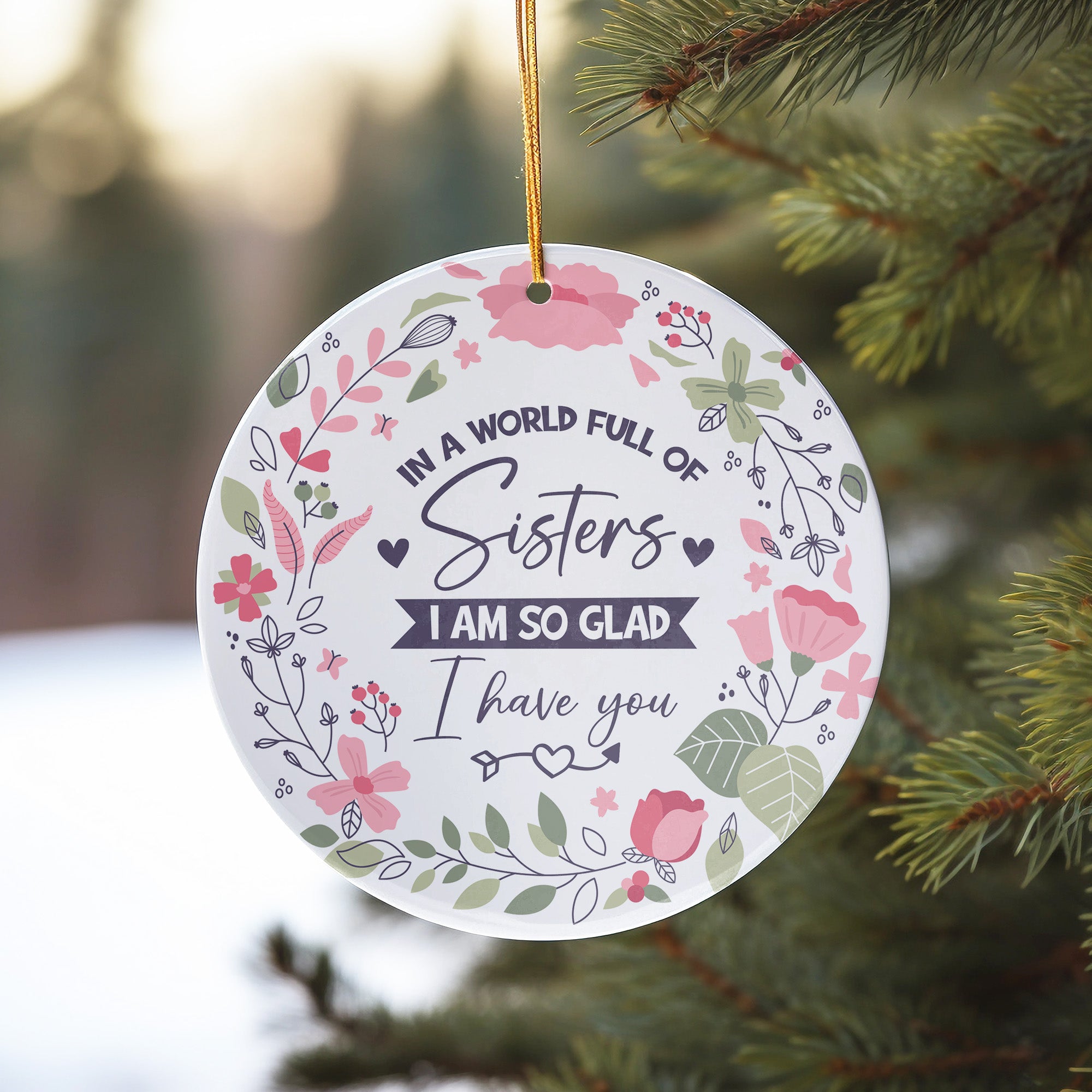 Beautifully Crafted Floral Ceramic Sister Ornament with Personalization for Heartfelt Gifting - Image 10