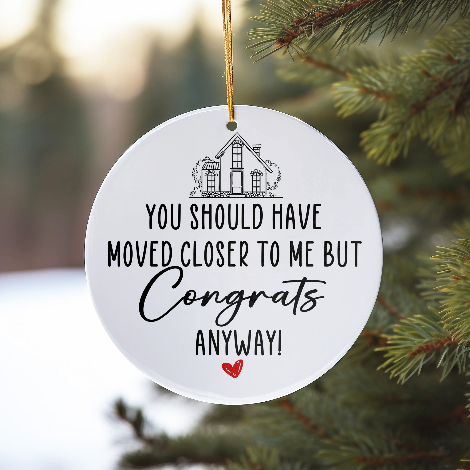Personalized "Congrats Anyway" Ceramic Ornament - Unique Handmade Housewarming Gift with Heartfelt Message - Image 10