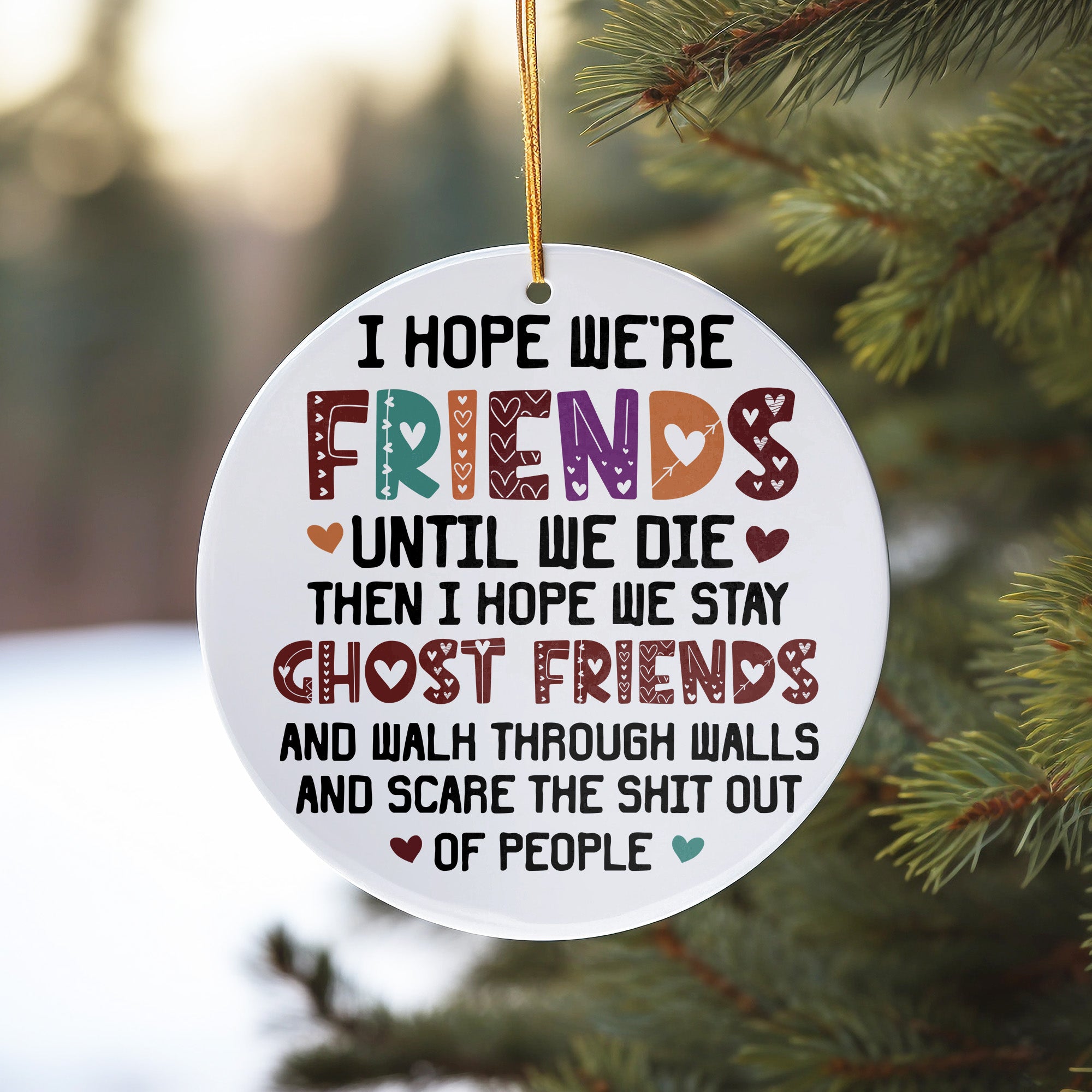 Personalized Friendship Ceramic Ornament – Funny Ghost Friends Design, Perfect Gift for Best Friends - Image 10