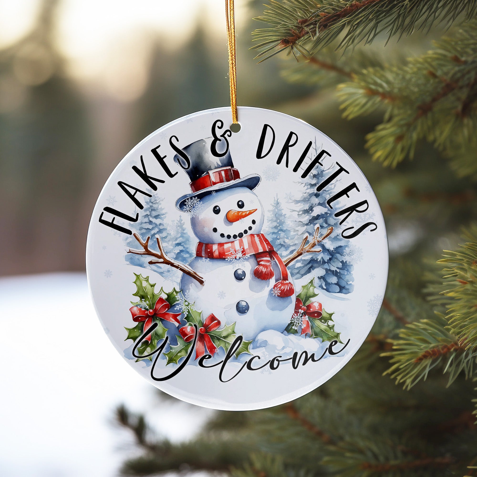 Personalized Snowman Ceramic Ornament – Handcrafted Holiday Decor, Custom Welcome Sign for Christmas Gifts & Winter Celebrations - Image 10