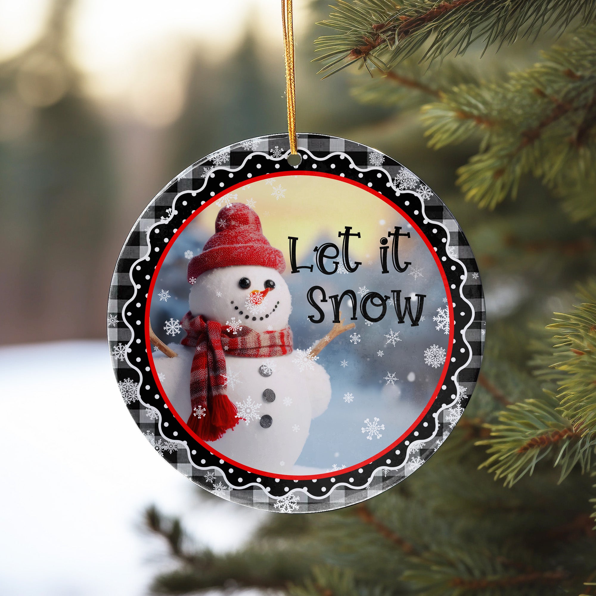 Personalized Snowman Ceramic Ornament with Festive Plaid Design - Perfect Holiday Gift for Family and Friends - Image 10