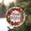 Personalized Handmade Holiday Ceramic Ornament – Festive Wreath Design with Custom Text Options - Image 10