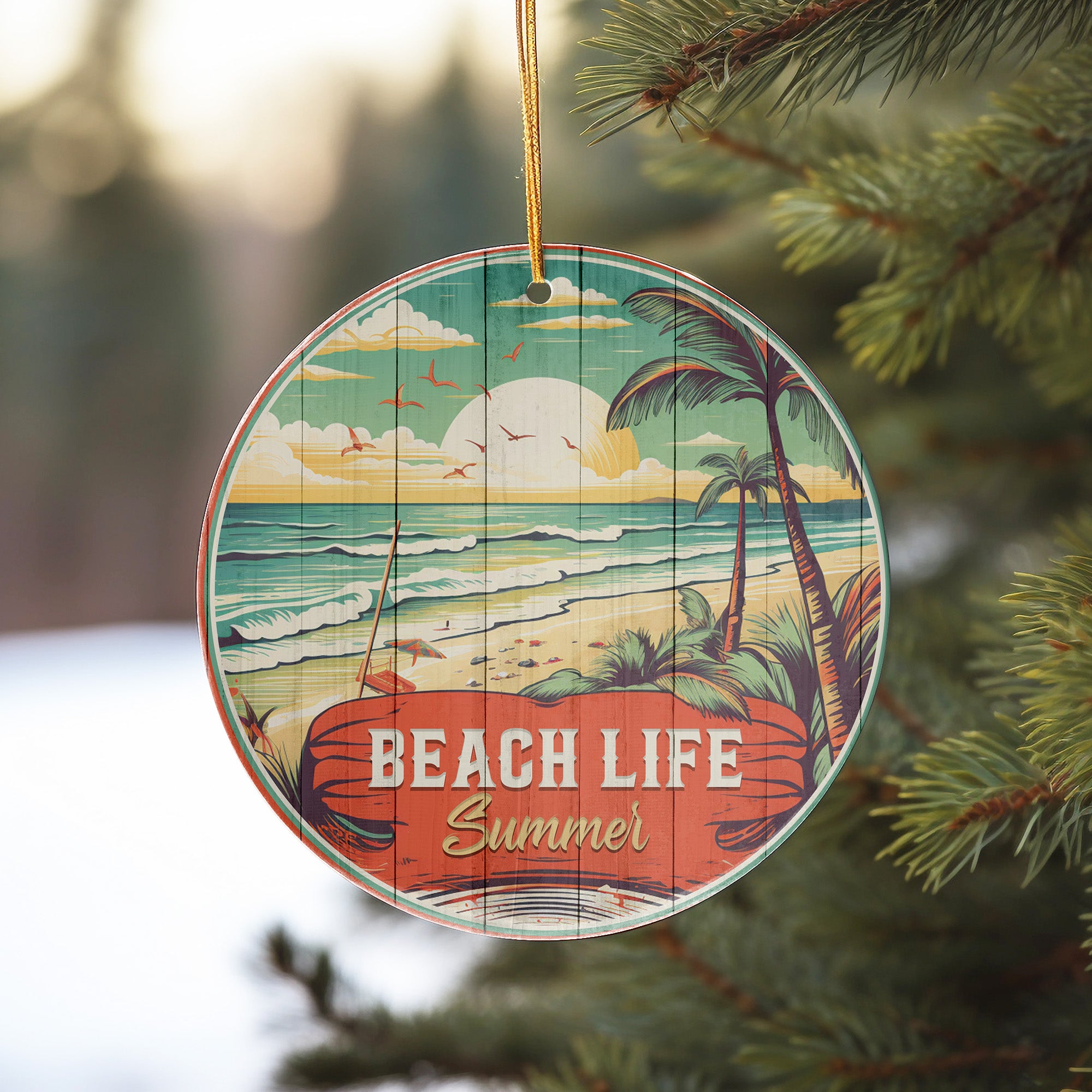 Personalized "Beach Life Summer" Handmade Ceramic Ornament - Vibrant Coastal Design for Unique Gift-Giving - Image 10
