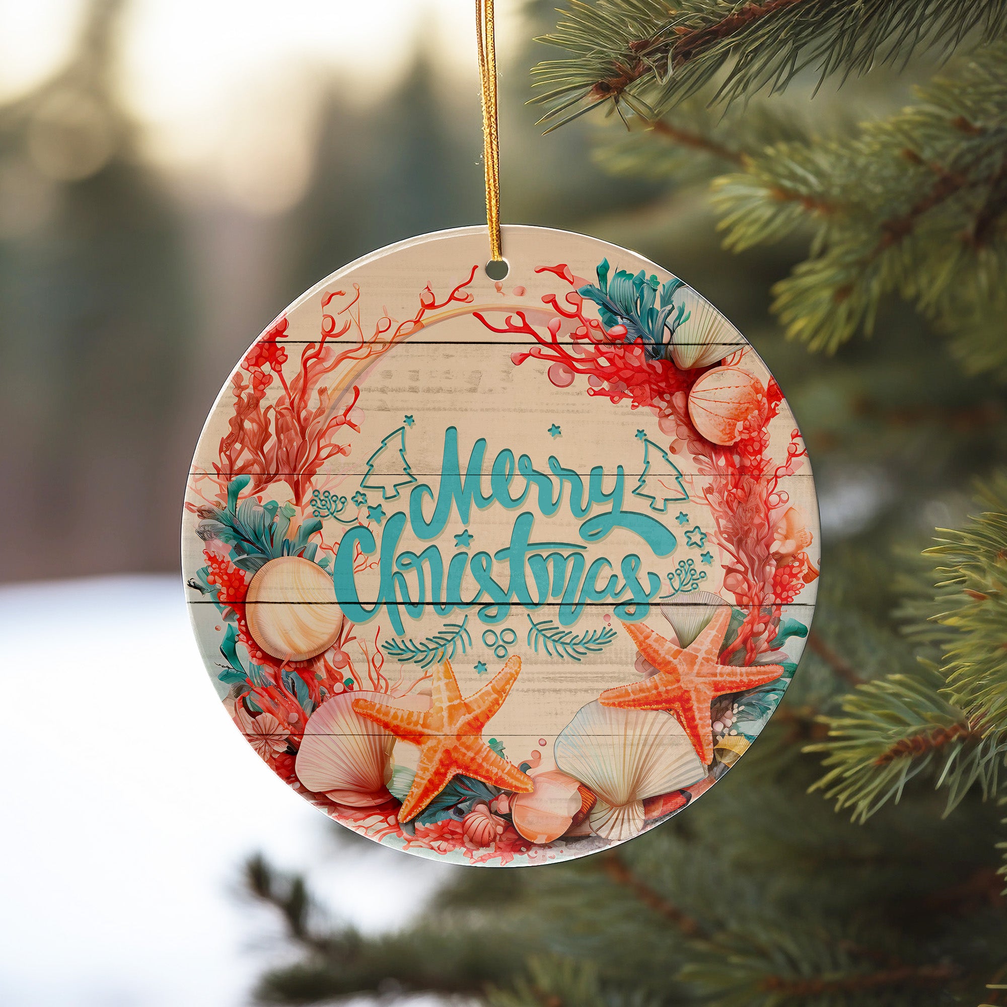 Customizable Coastal Christmas Ceramic Ornament – Handcrafted Nautical Holiday Décor Perfect for Beach Lovers - Image 10