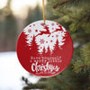Personalized Merry Little Christmas Ceramic Ornament – Custom Holiday Gift for Family and Friends, Red and White Design - Image 10