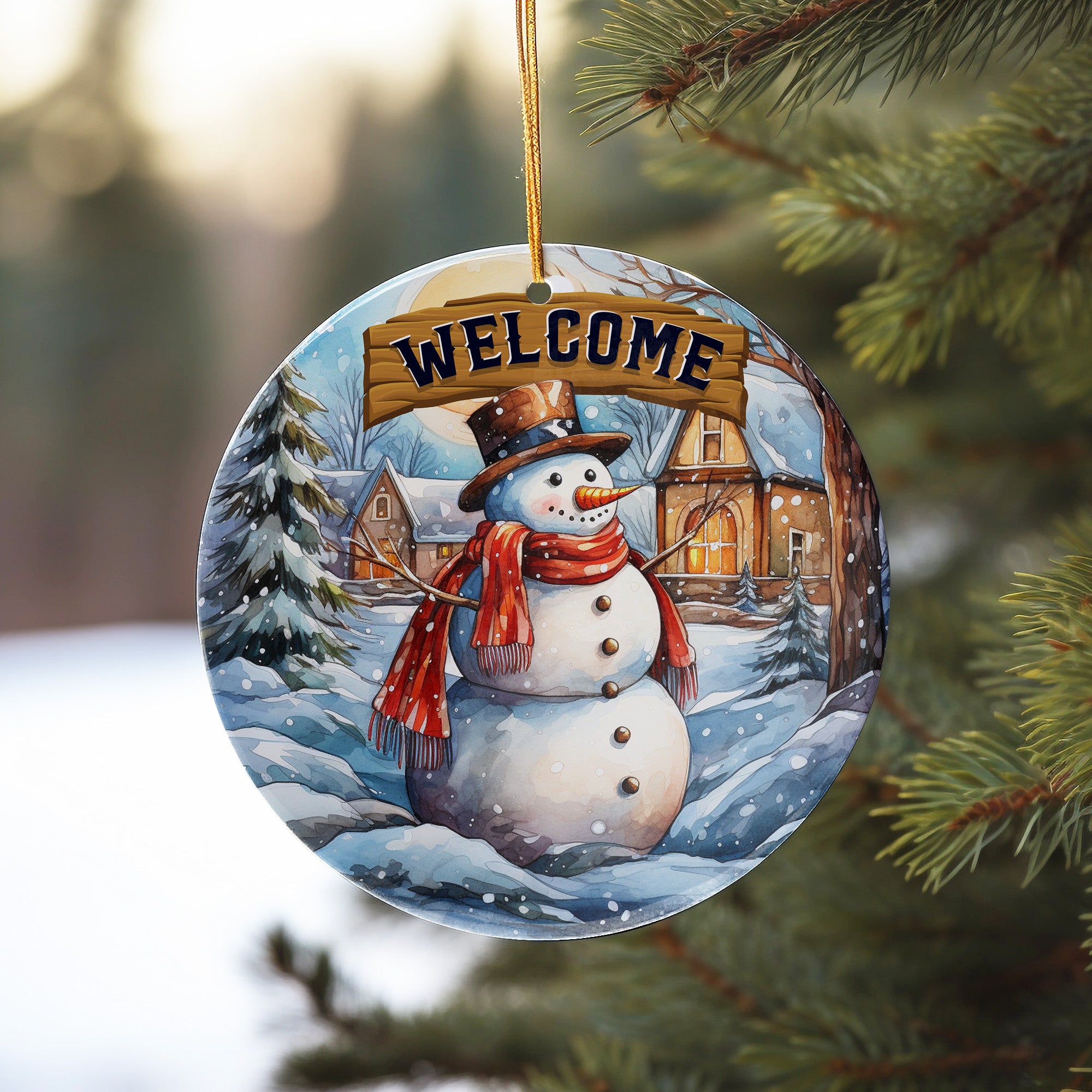 Personalized Welcome Snowman Ceramic Ornament – Custom Holiday Decor for Home or Gift - Image 10