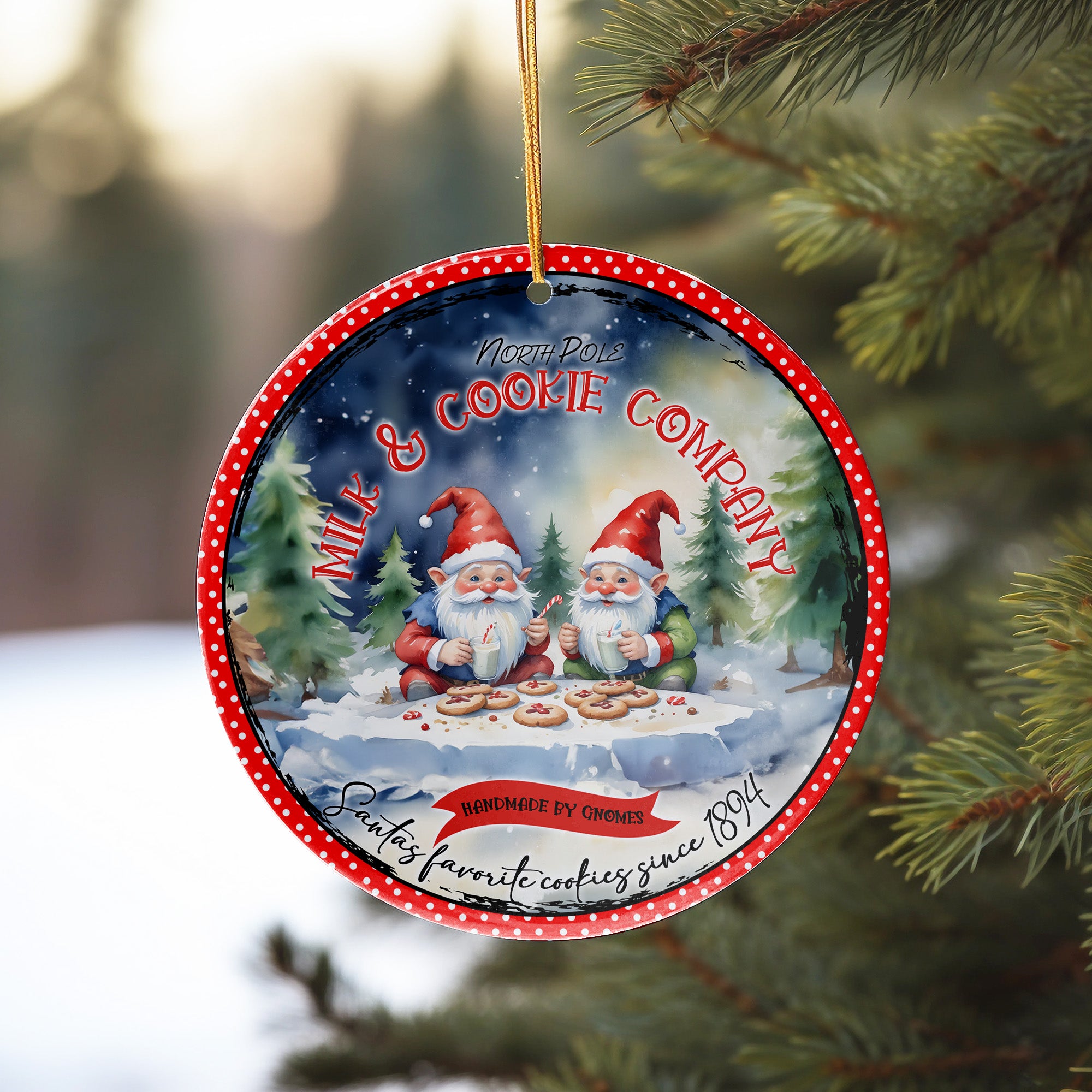 Enchanting Personalized Ceramic Ornament – Handmade Gnome Cookies Design for Christmas Delight - Image 10