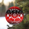 Personalized Merry Christmas Ceramic Ornament – Handcrafted Holiday Décor with Elegant Red & White Design - Image 10