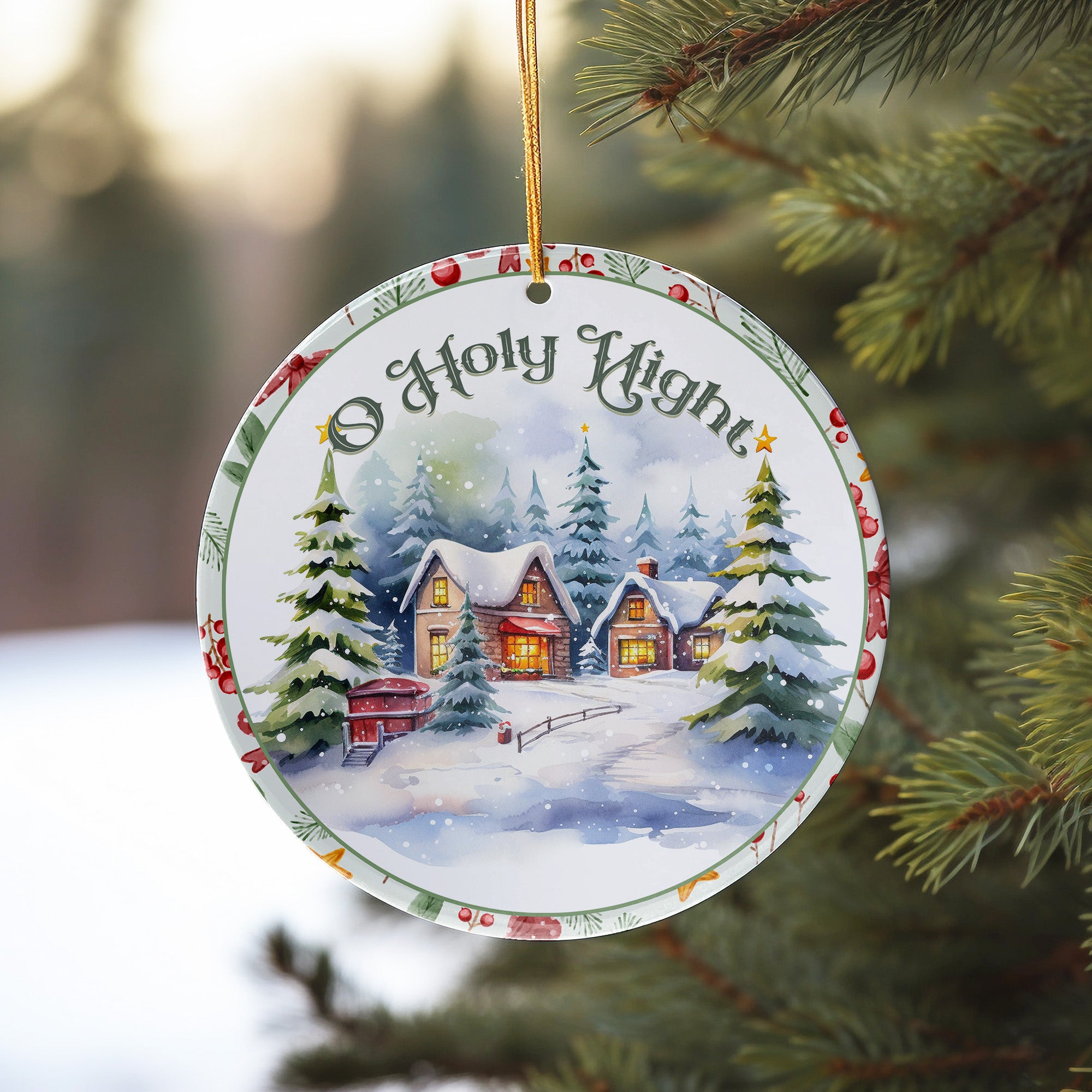 Personalized "O Holy Night" Ceramic Christmas Ornament – Handcrafted Holiday Decor for a Heartwarming Gift - Image 10