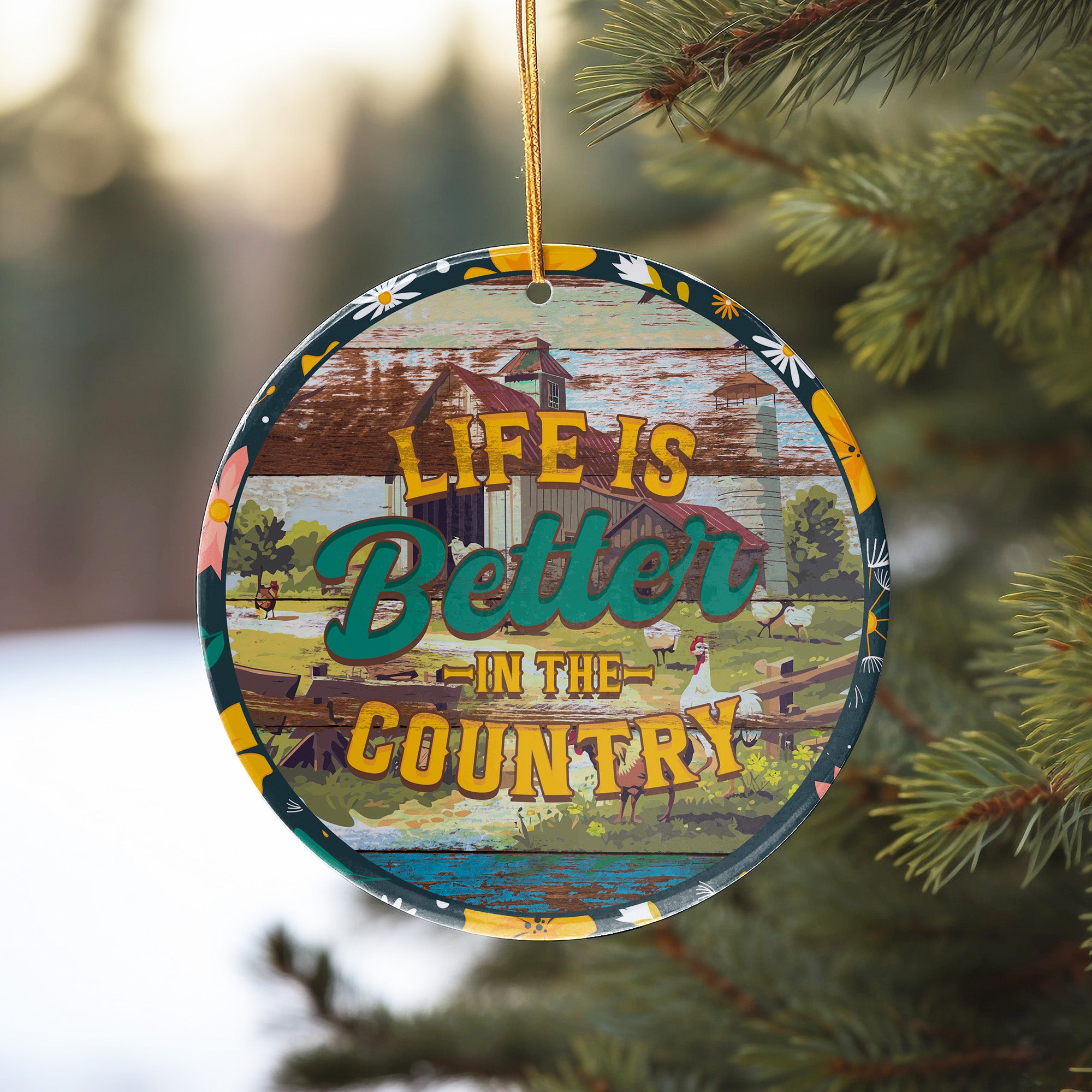 Personalized Rustic Ceramic Ornament - "Life is Better in the Country" - Perfect for Home Decor or Gift Giving - Image 10
