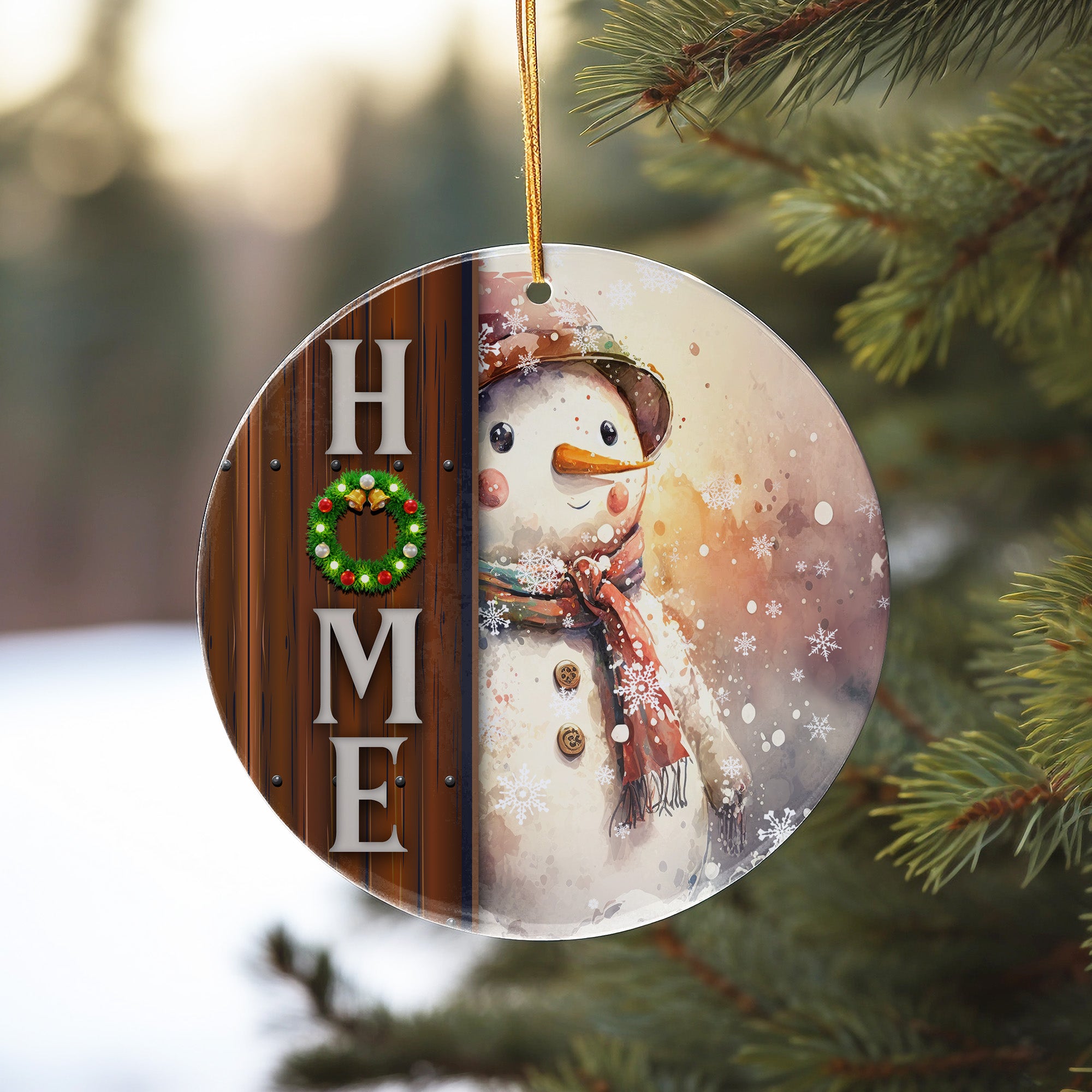Personalized Snowman Ceramic Ornament with Rustic "Home" Design - Perfect Handmade Holiday Gift for Family and Friends - Image 10
