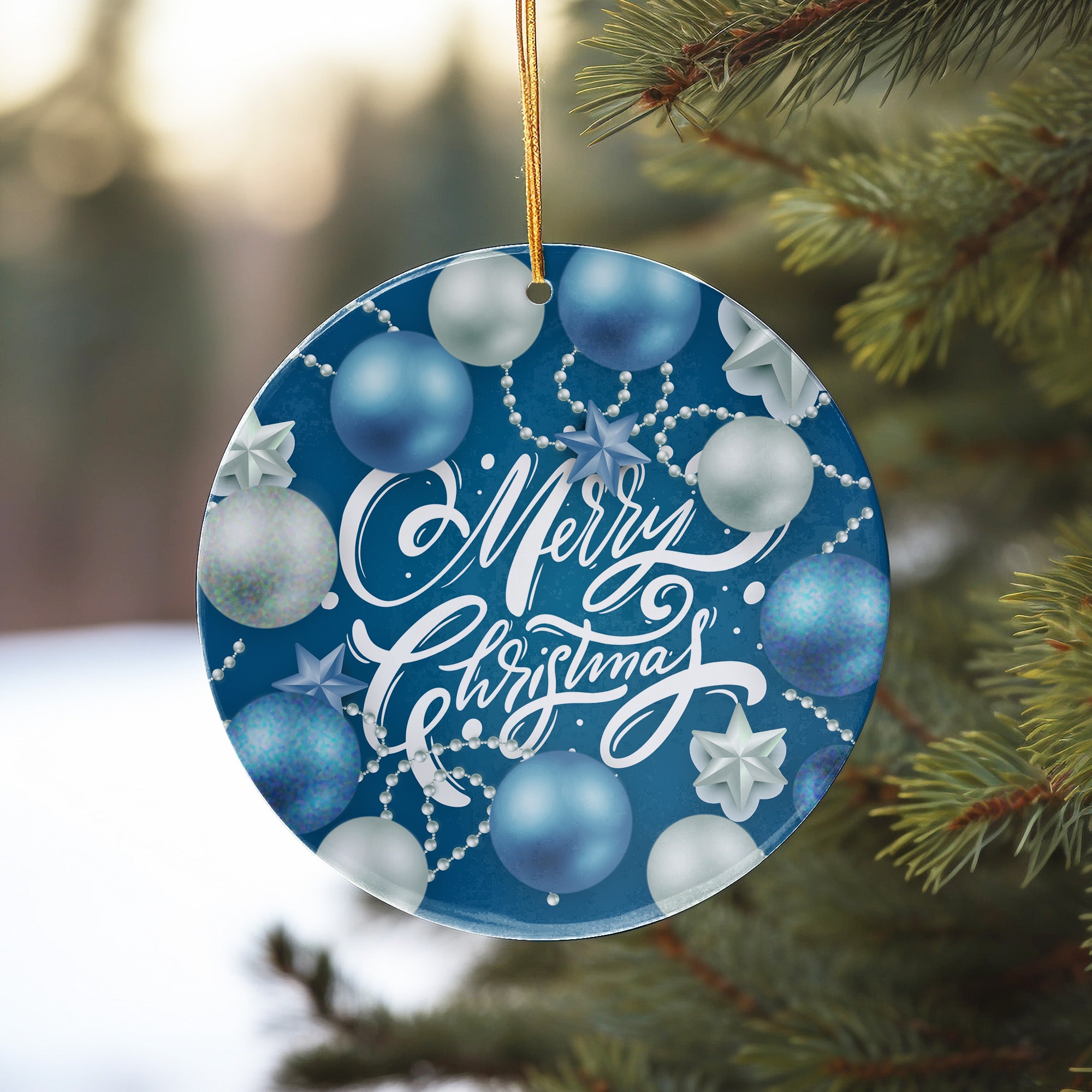 Elegant Personalized Merry Christmas Ceramic Ornament – Handcrafted Holiday Decor with Customization for the Perfect Gift - Image 10