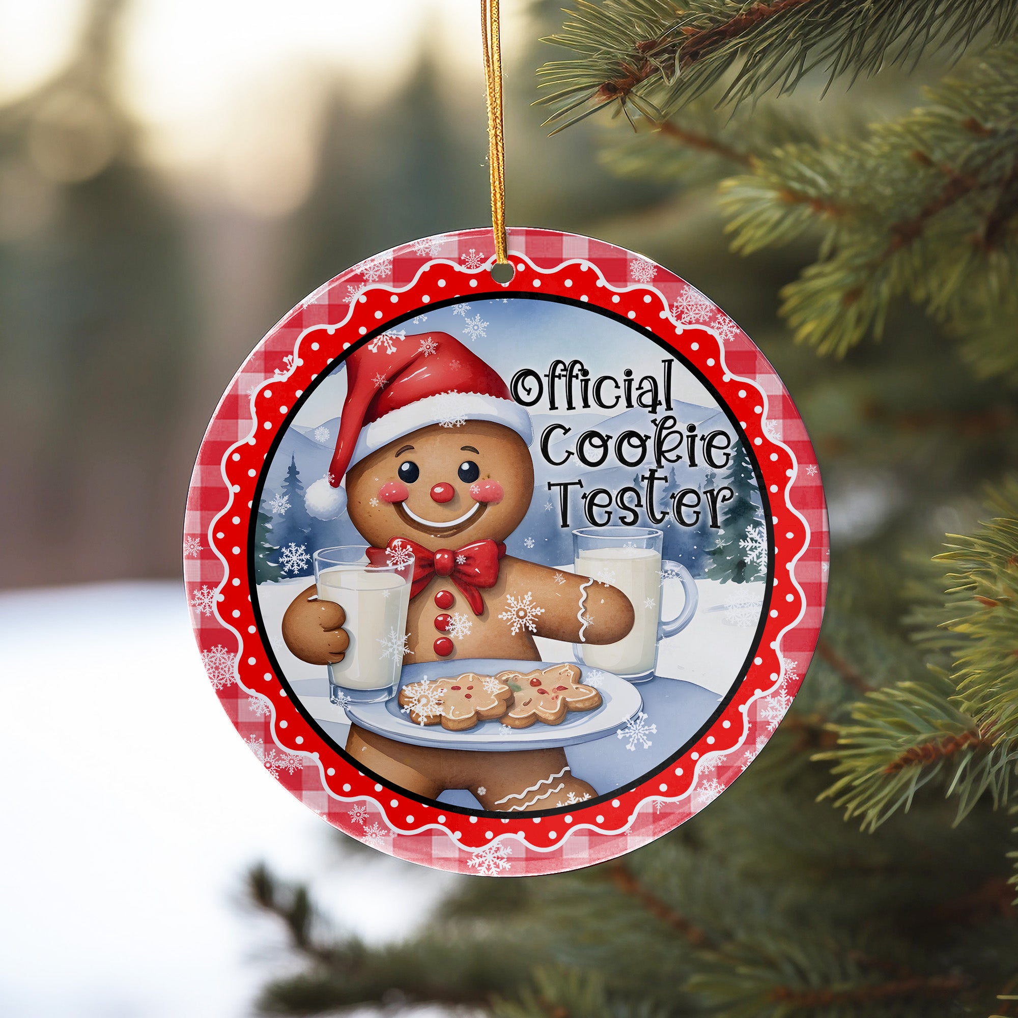 Personalized "Official Cookie Tester" Ceramic Ornament - Handcrafted Holiday Decor for Ultimate Festive Fun - Image 10