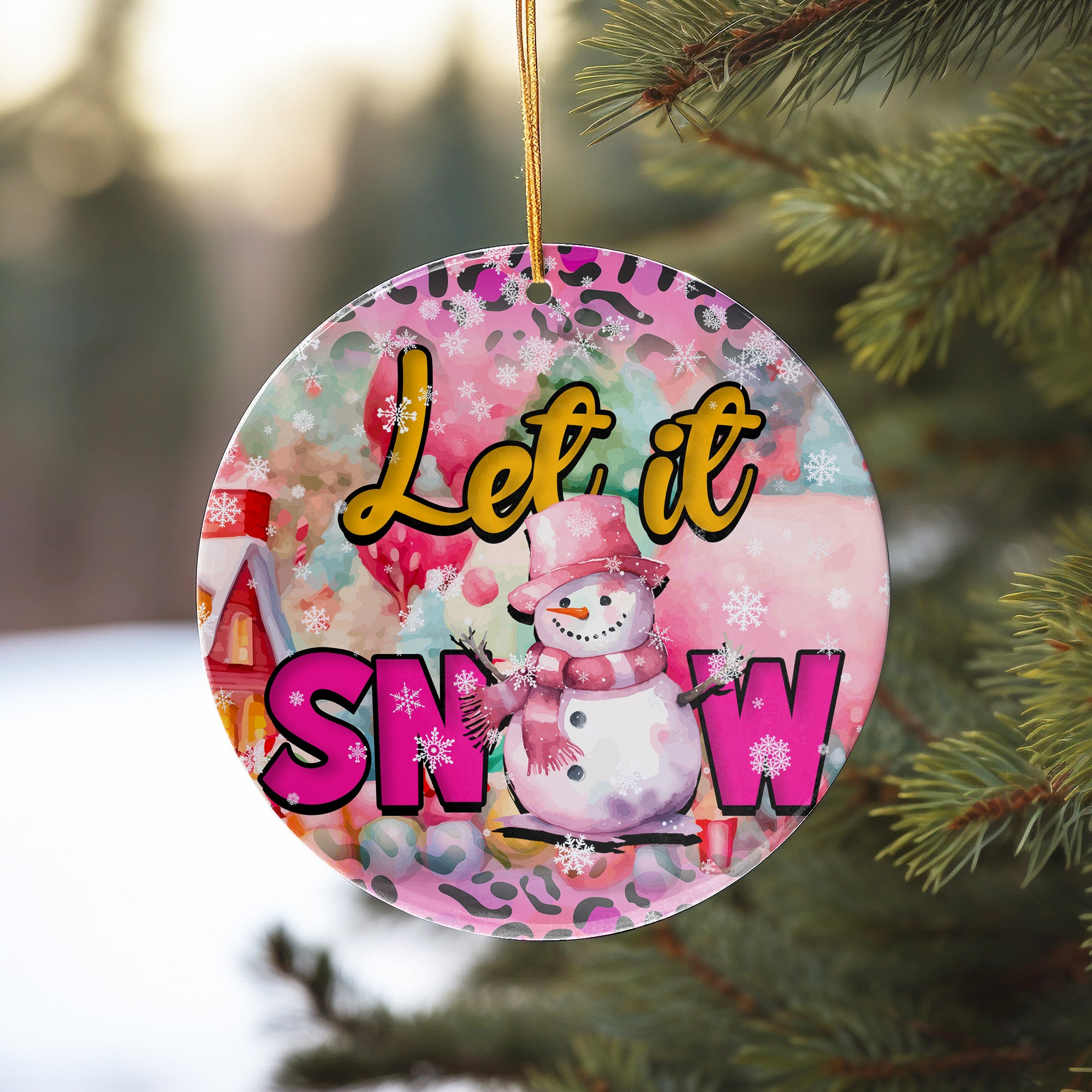 Personalized Ceramic Snowman Ornament – Customizable "Let it Snow" Winter Decor for Perfect Holiday Gifts - Image 10