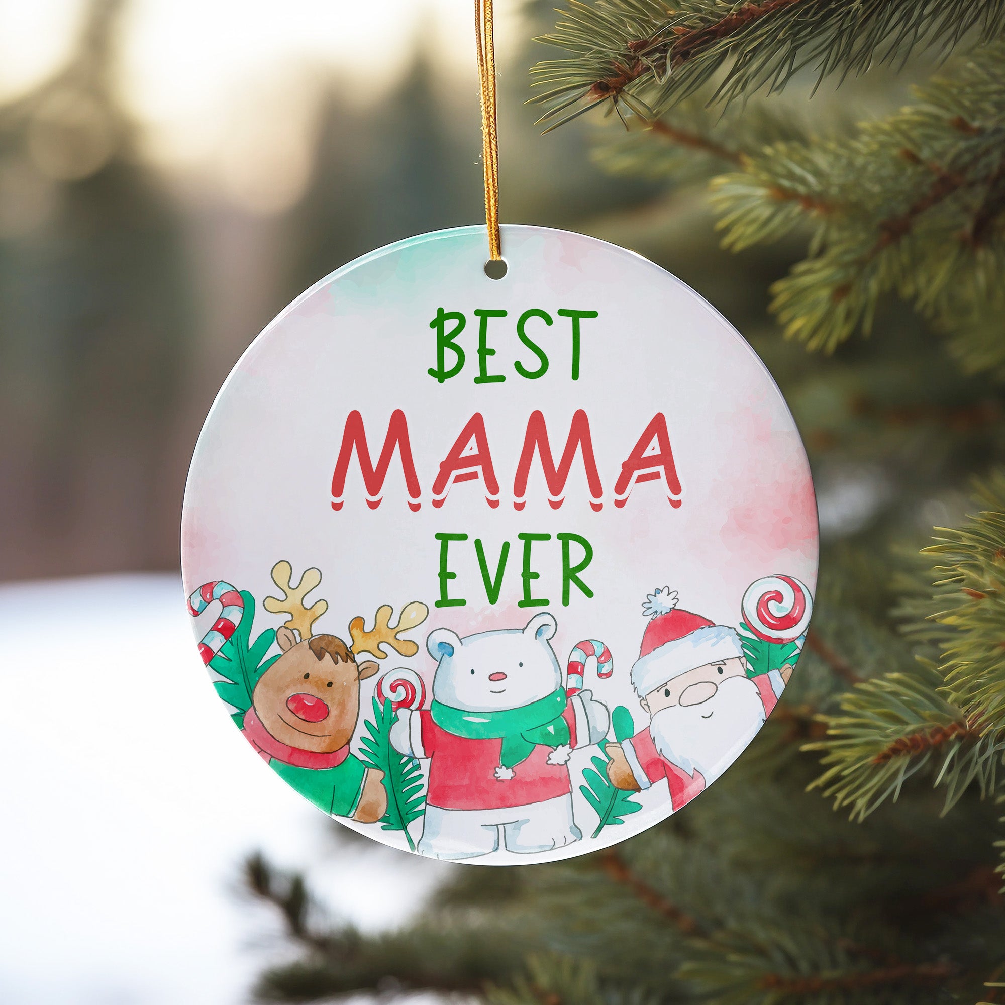 Customizable "Best Mama Ever" Ceramic Ornament – Handcrafted Holiday Decoration Perfect for Mother's Day, Christmas, and Special Occasions - Image 10