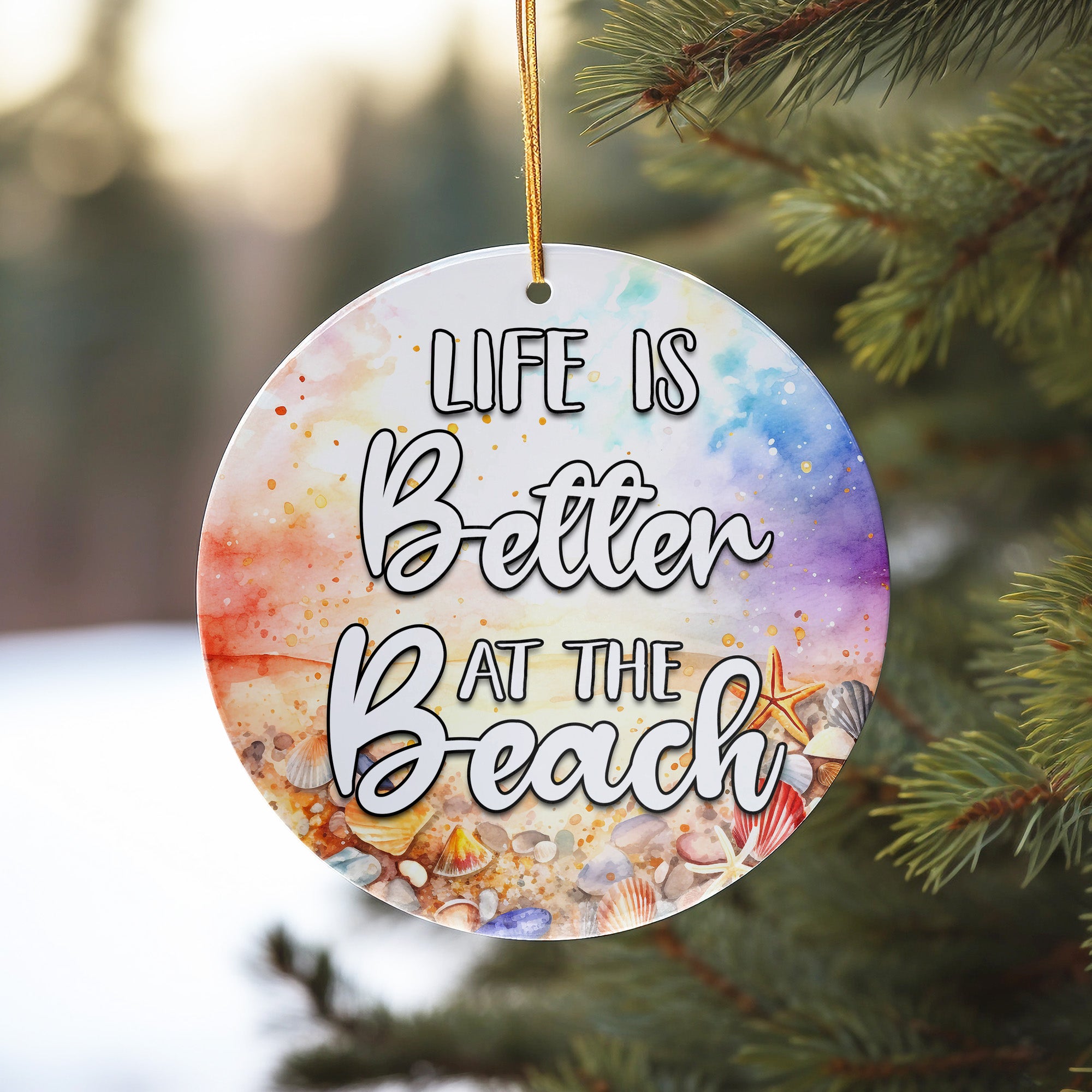Personalized "Life is Better at the Beach" Ceramic Ornament – Handcrafted Coastal Decor for Beach Lovers - Image 10