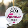 Personalized Pregnancy Announcement Ceramic Ornament – "Our Next Great Adventure Begins" with Customizable Text - Image 10