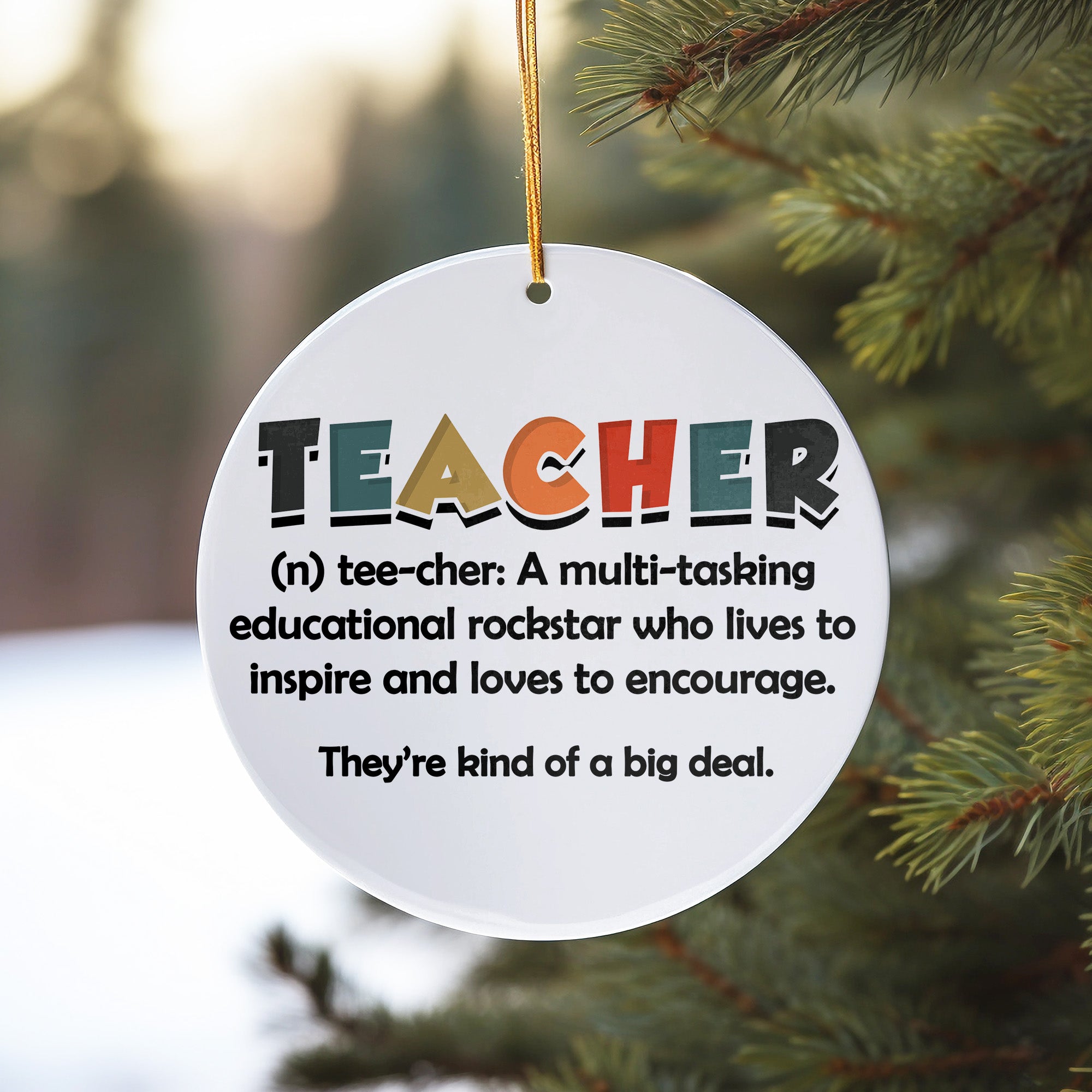 Personalized Teacher Appreciation Ceramic Ornament – Multi-Color Definition Design for Inspiring Educators - Image 10