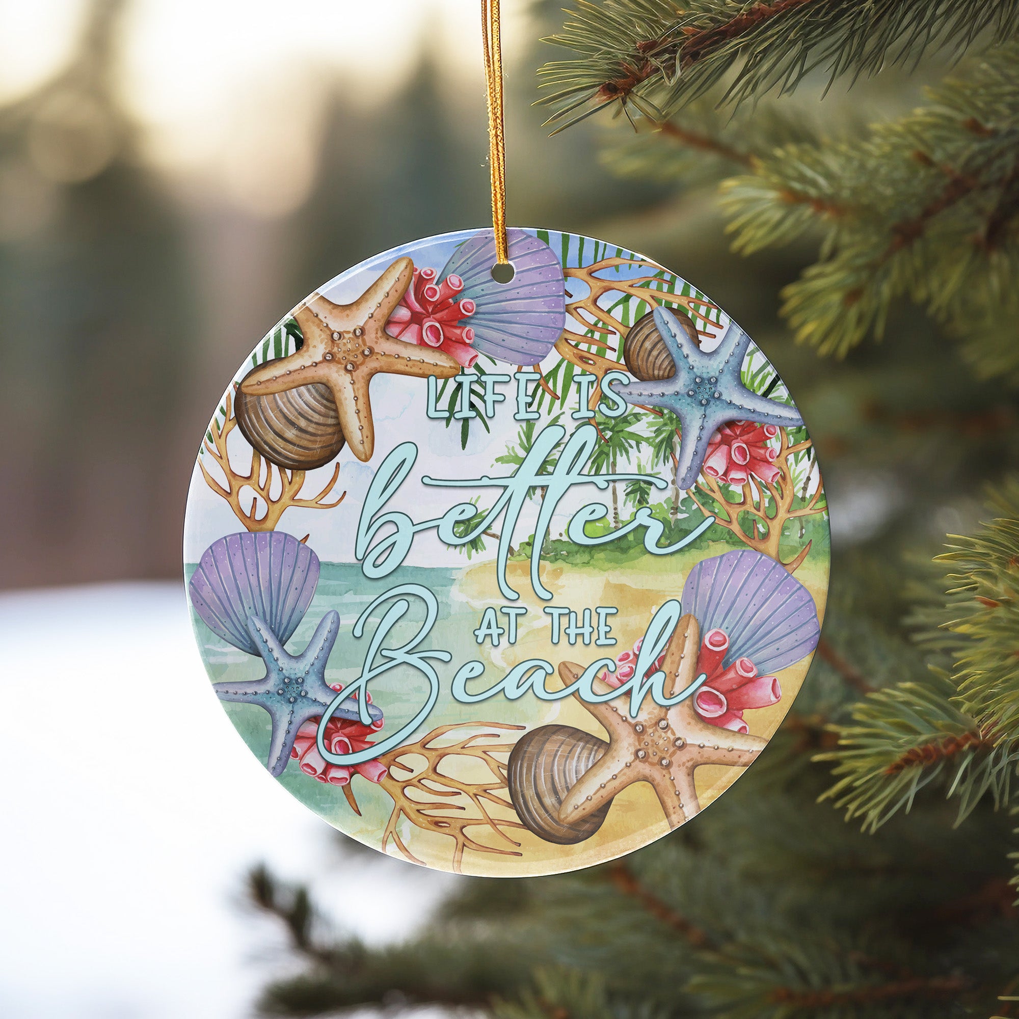 Personalized Coastal Ceramic Ornament - "Life is Better at the Beach" - Handcrafted Ocean-Themed Gift for Beach Lovers - Image 10