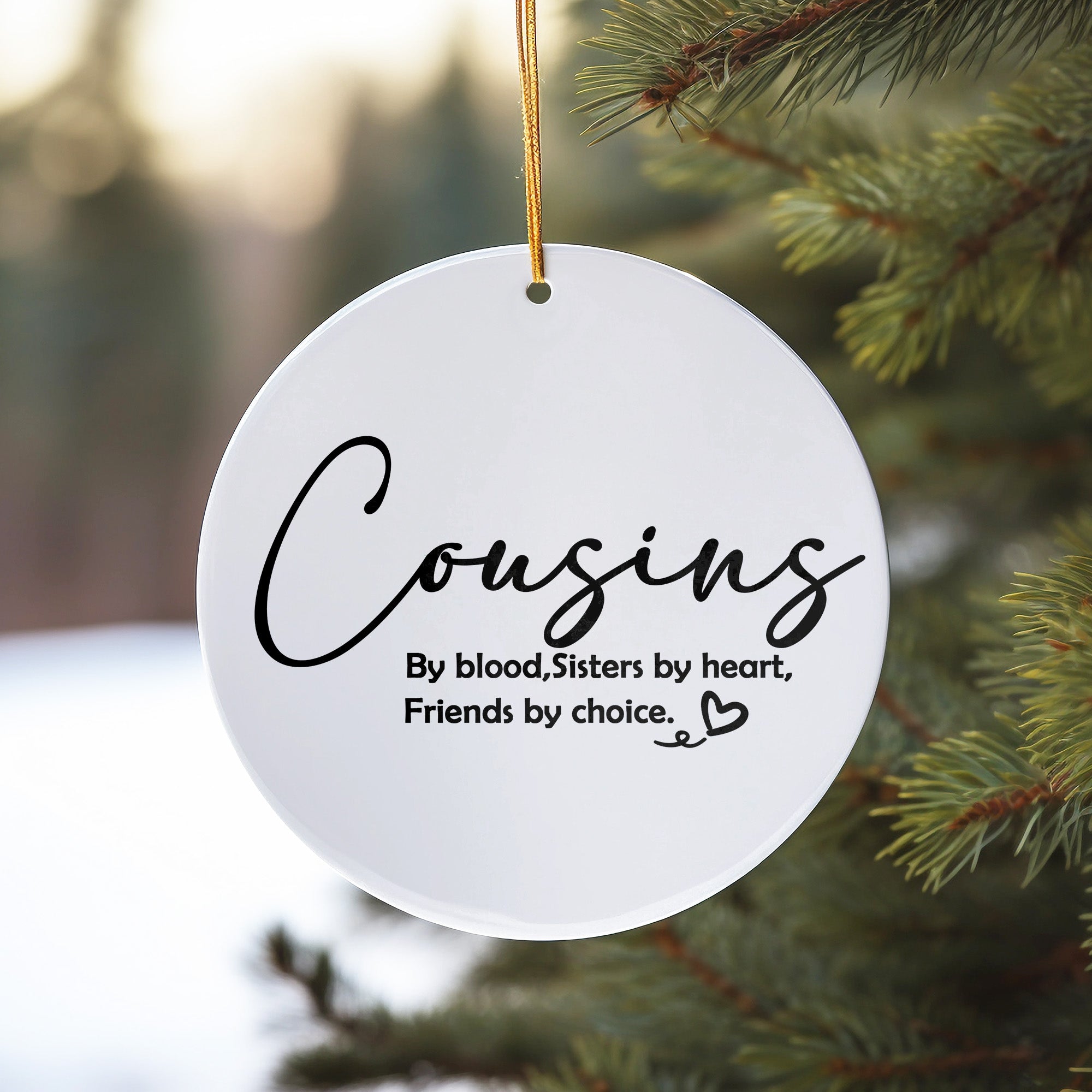 Personalized "Cousins" Ceramic Ornament – Heartfelt Gift for Family and Friends, Sisters by Heart, Friendship Keepsake - Image 10