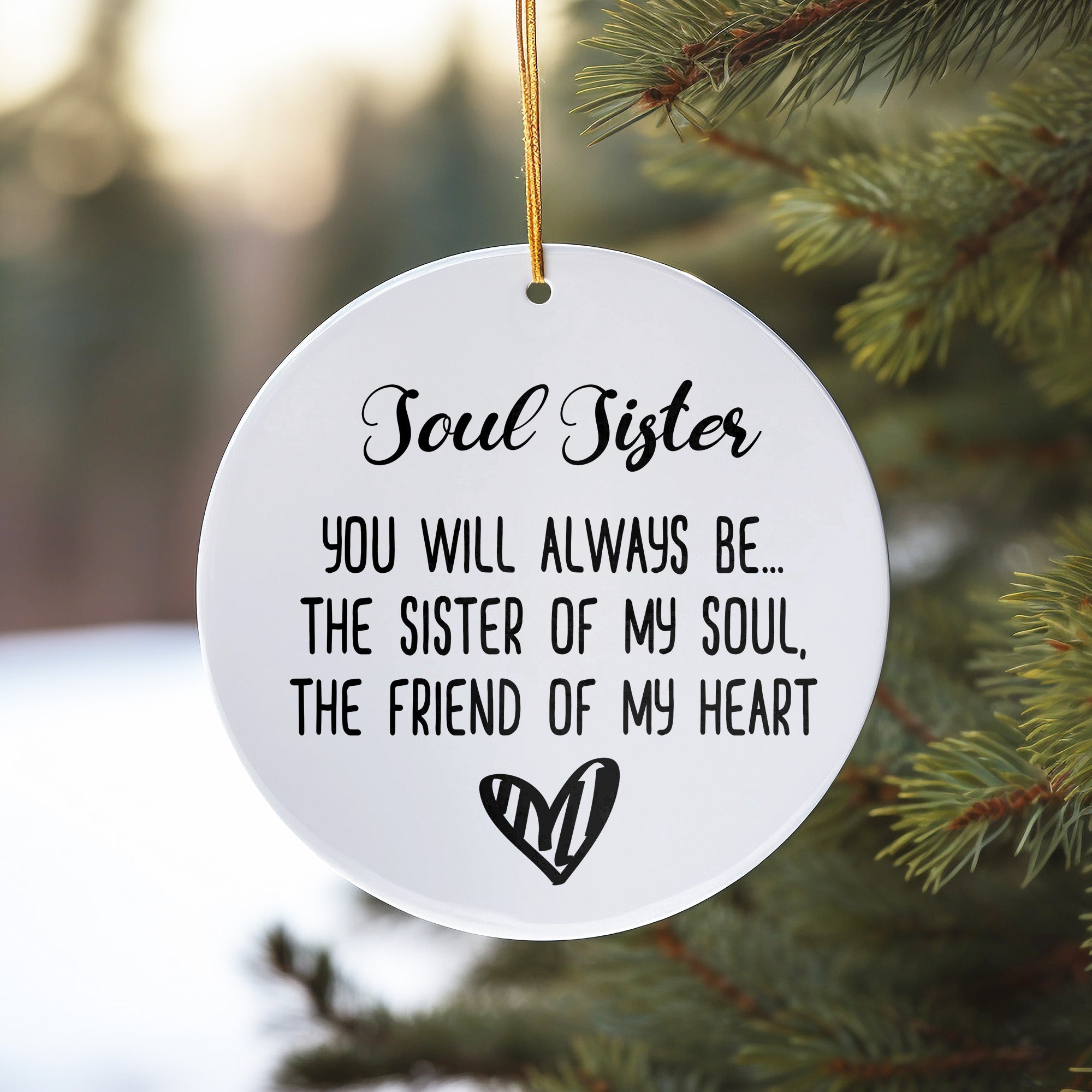 Personalized "Soul Sister" Ceramic Ornament - Heartfelt Friendship Gift for Special Occasions - Image 10