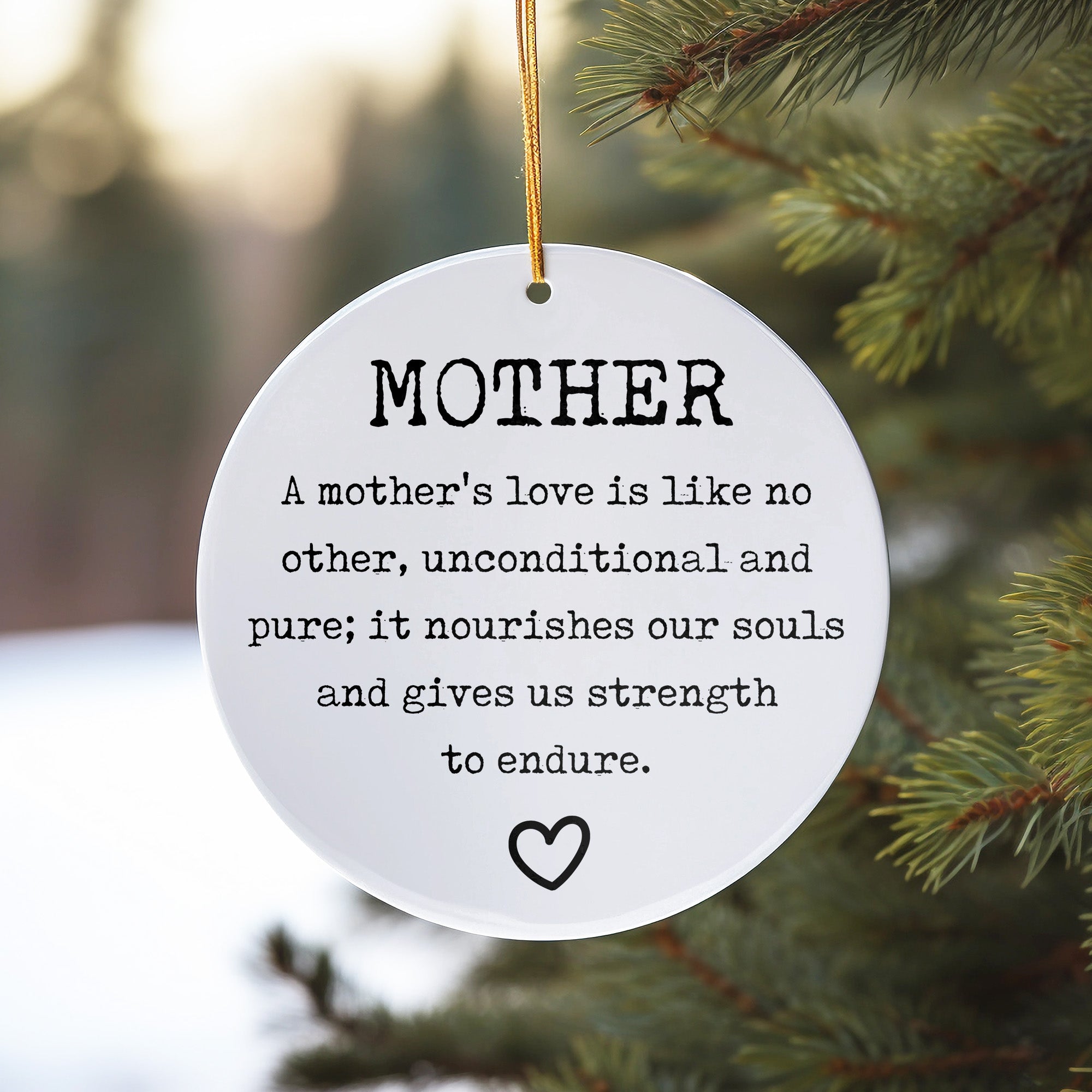 Personalizable Heartfelt Mother Ceramic Ornament – Handmade Christmas Keepsake Gift for Moms, Celebrating Unconditional Love - Image 10