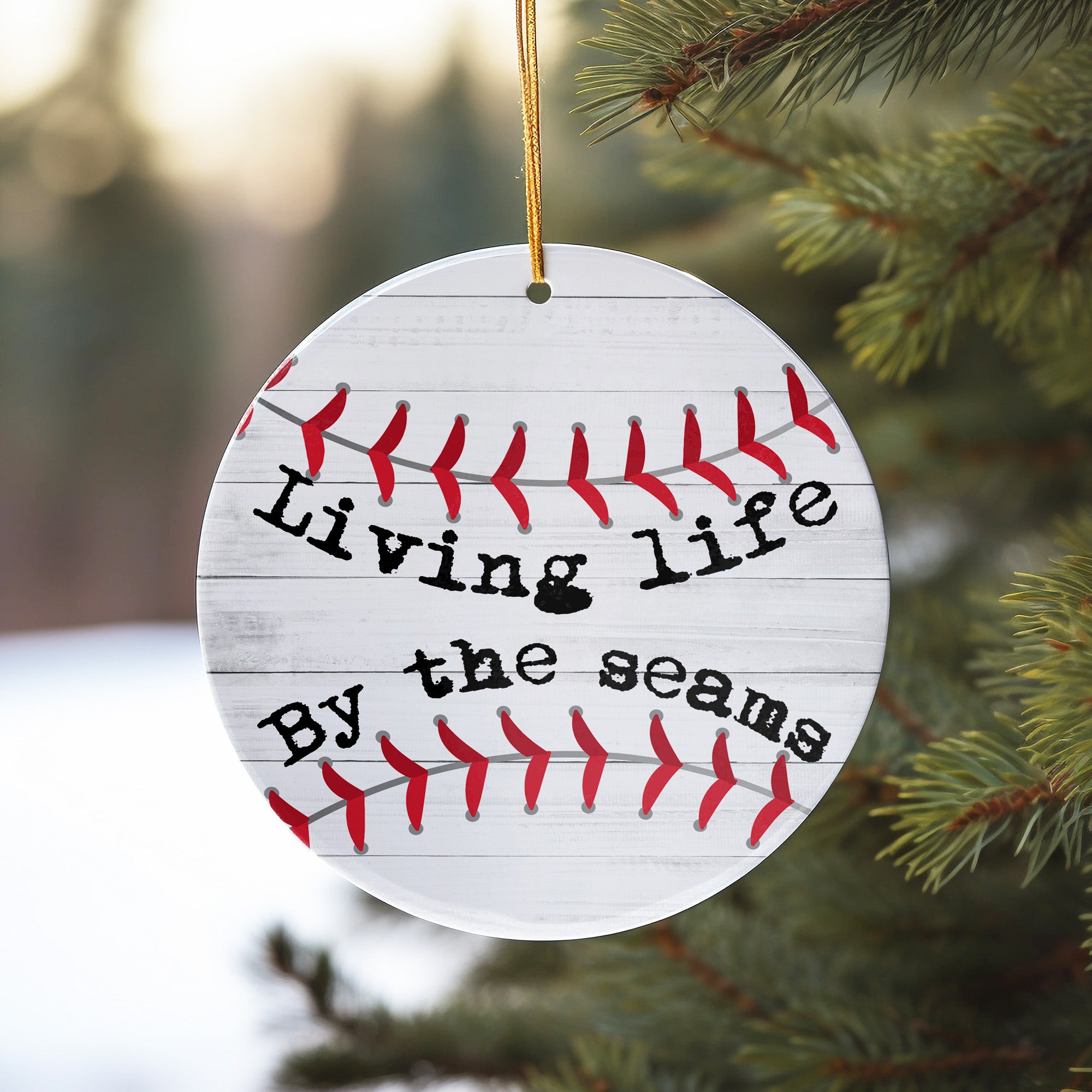 Personalized Baseball-Themed Ceramic Ornament - "Living Life By the Seams" - Custom Sports Gift for Fans & Players - Image 10
