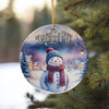 Personalized Welcome Snowman Ceramic Ornament - Cozy Winter Scene for Holiday Decorations and Gift-Giving - Image 10