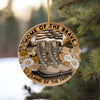 Personalized Ceramic Ornament - "Home of the Brave" Tribute with Military Boots and Floral Design - Image 10
