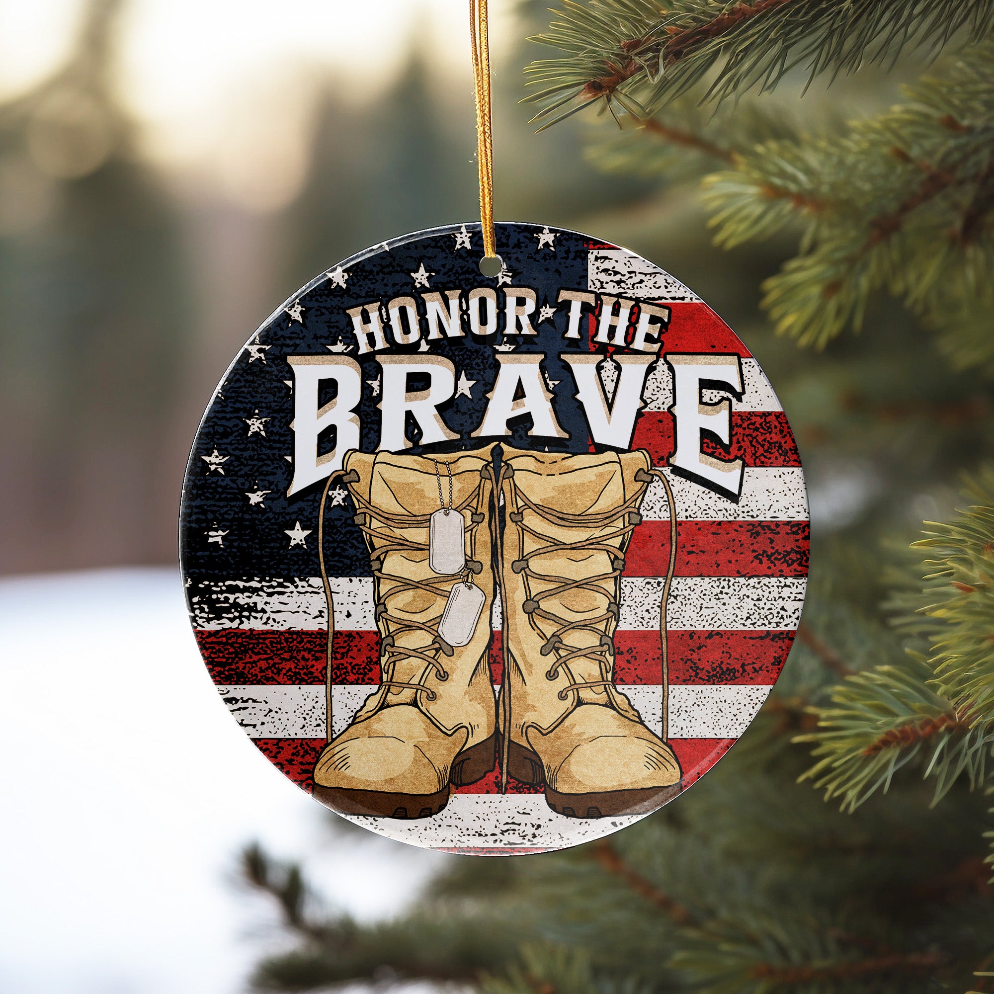 Personalized "Honor the Brave" Ceramic Ornament - Handmade Military Tribute, Perfect for Veterans & Memorial Gifts - Image 10