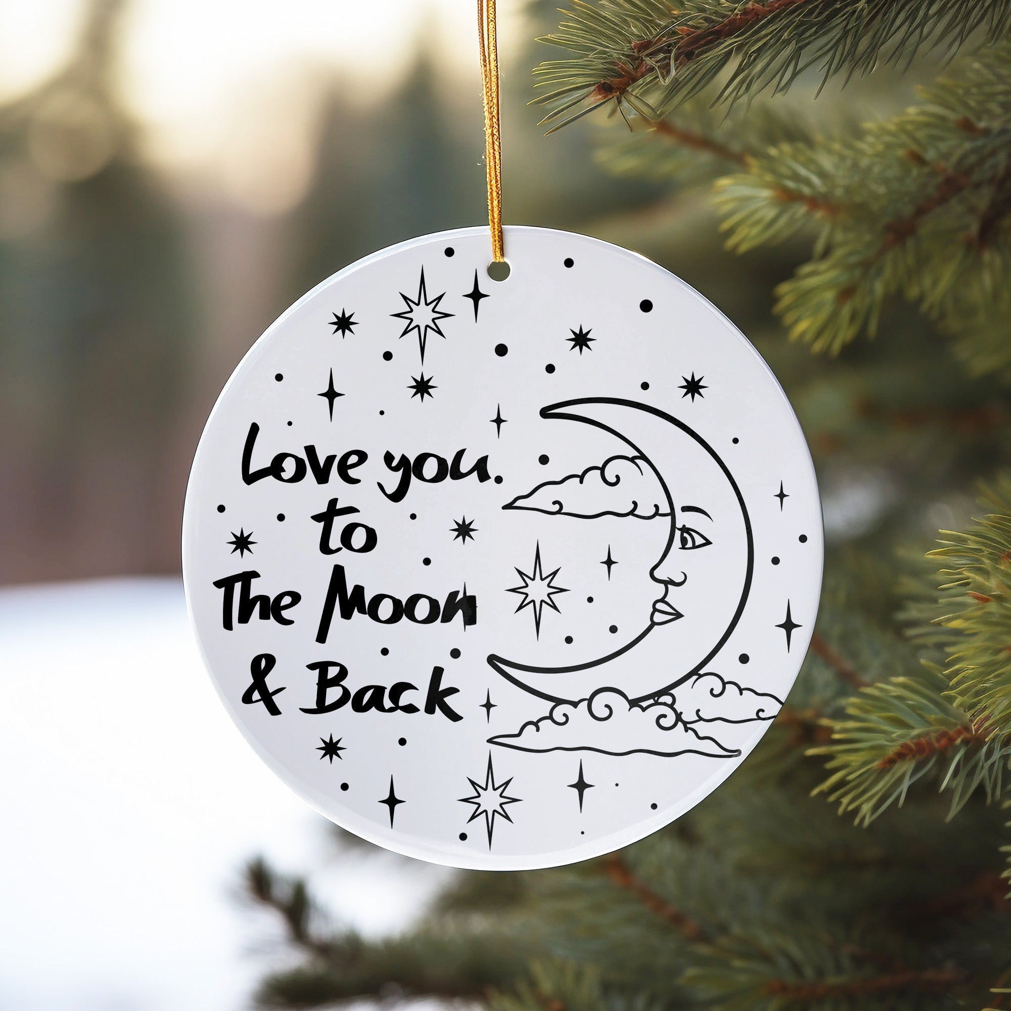 Personalized "Love You to the Moon & Back" Ceramic Ornament - Handcrafted Gift for Any Occasion - Image 10